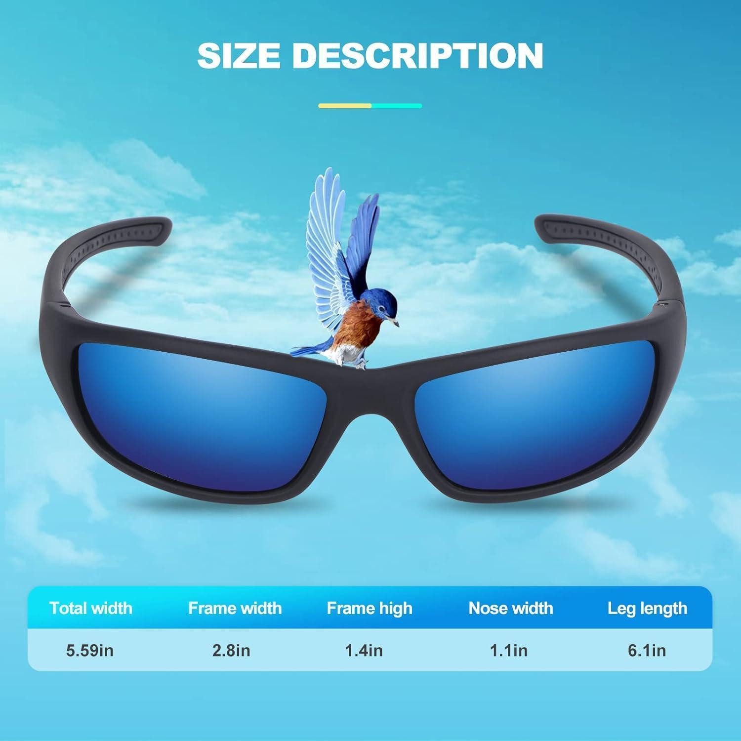 LuxusKollektion Sonnenbrille Sonnenbrille polarisiert Sportbrille Rad UV400 Schwarze matte blaue