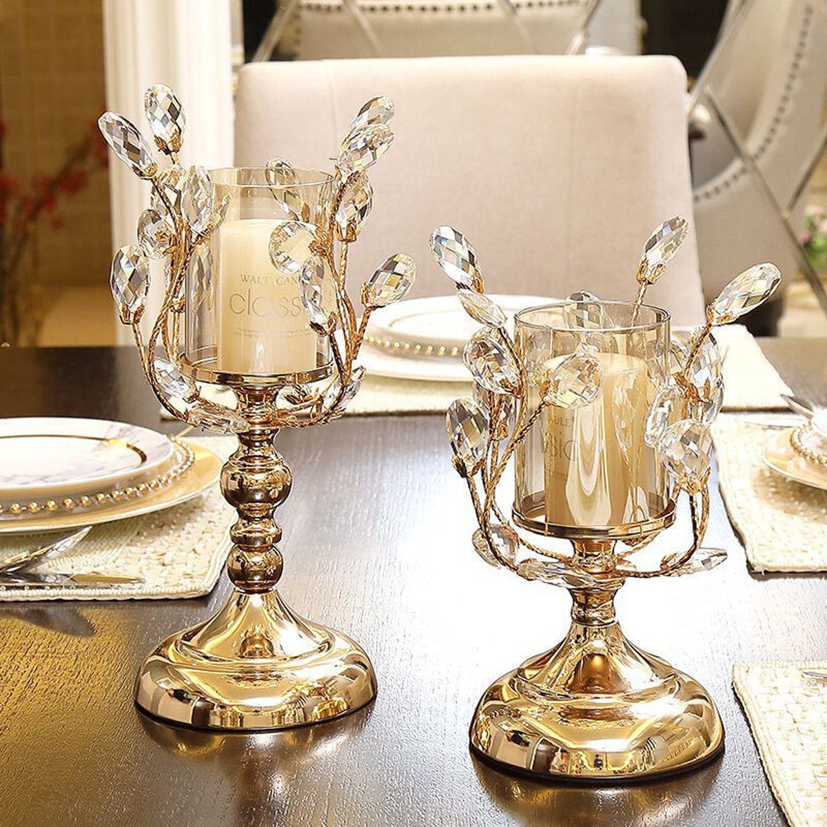 Leichter, Glas Creative aus götäzer Kerzenhalter Goldener luxuriöser aus (1 Duftkerzen-Kerzenhalter Kristall Home St), Kerzenleuchter