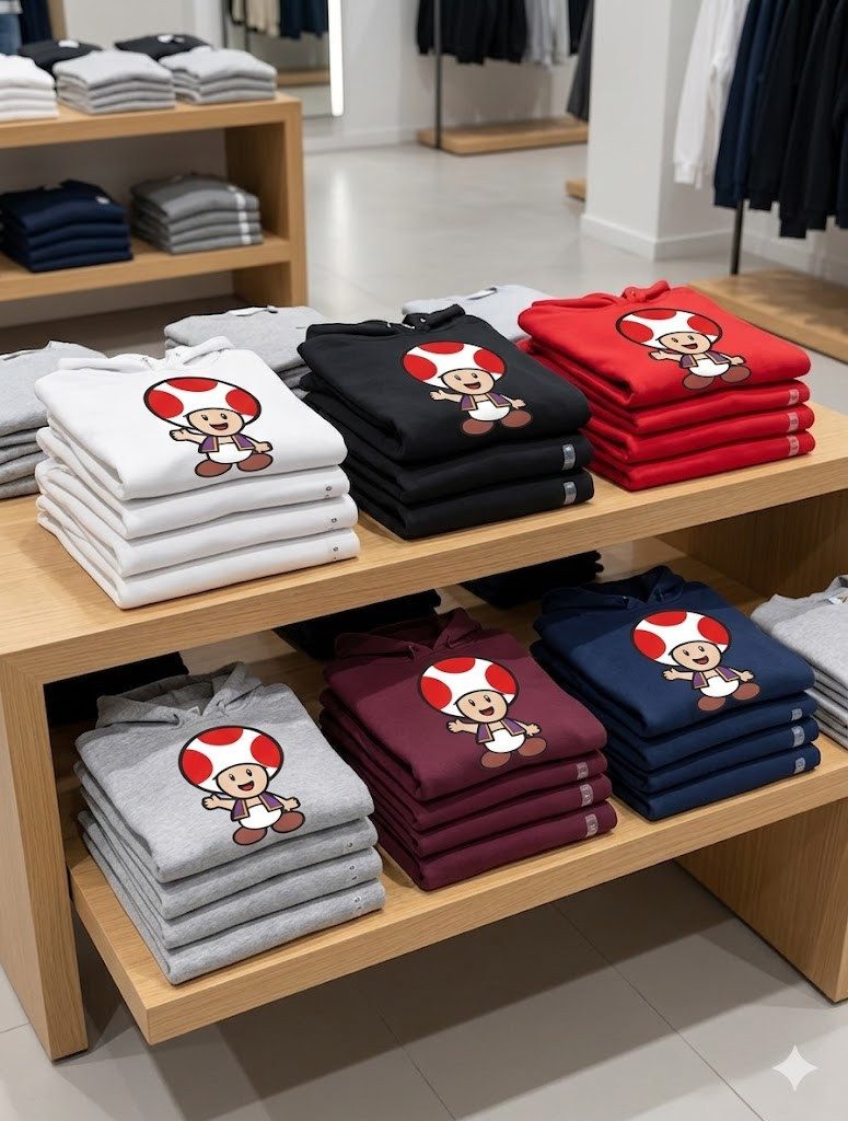 Blondie & Brownie Hoodie Toad Damen Hoodie Retro Comic Print Kapuze Baumwollmix (Einzelstück, Einzelartikel) Toad_D_Hoodie Retro Comic Damen Kapuzenshirt