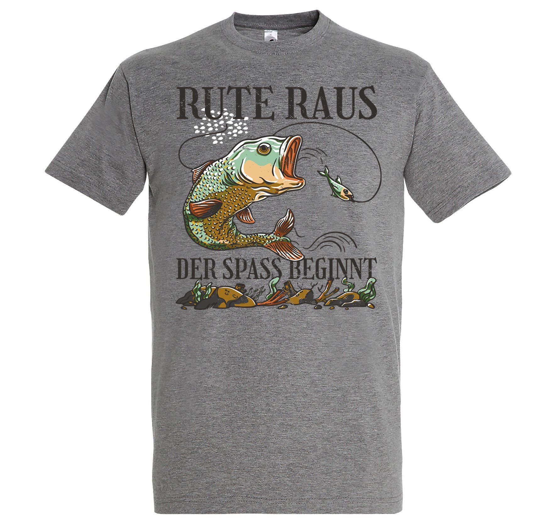 Youth Designz T-Shirt Rute Raus der Spass beginnt Herren T-Shirt mit Trendigem Frontdruck