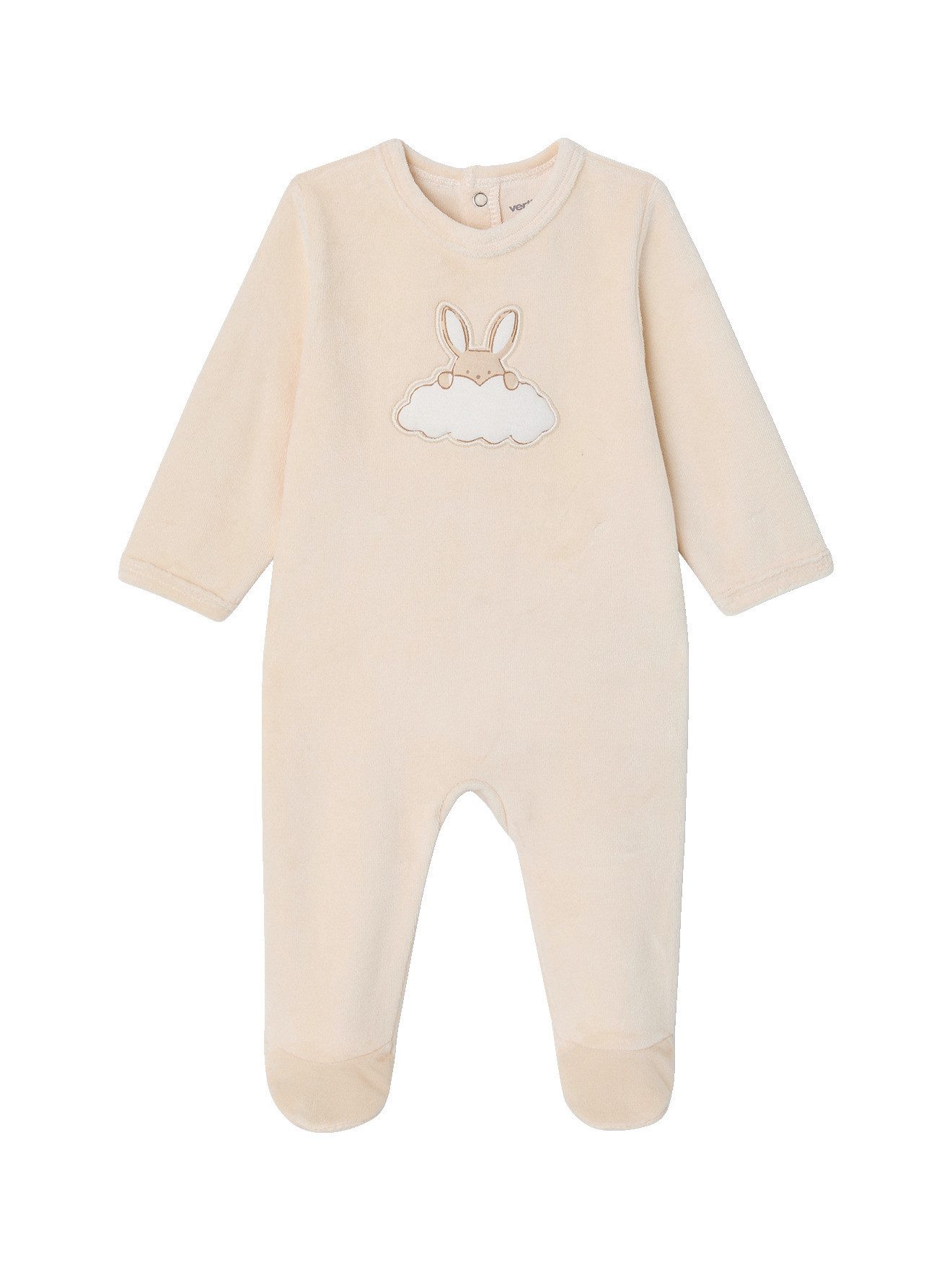 Schlafoverall Baby Samt-Schlafanzug mit Rückenöffnung