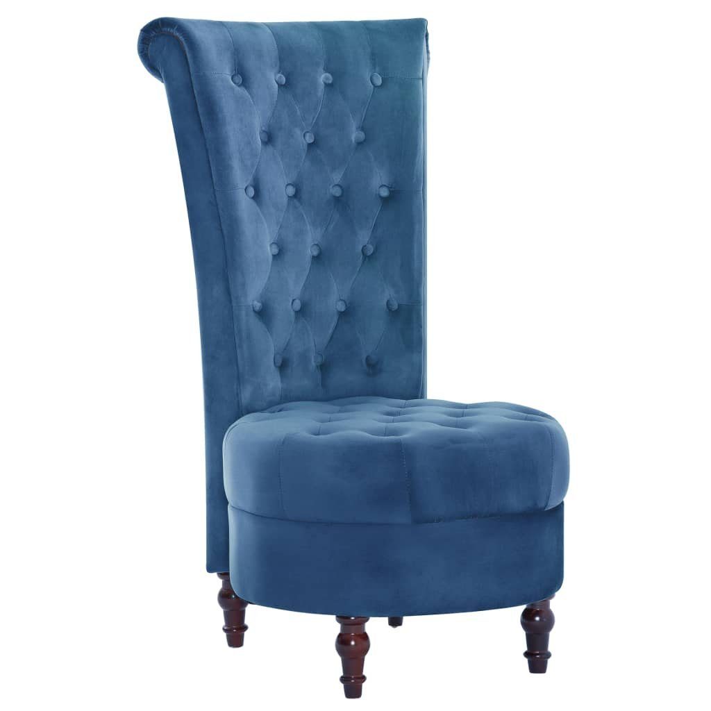 vidaXL Sessel Stuhl mit hoher Rückenlehne Blau Samt (1-St)