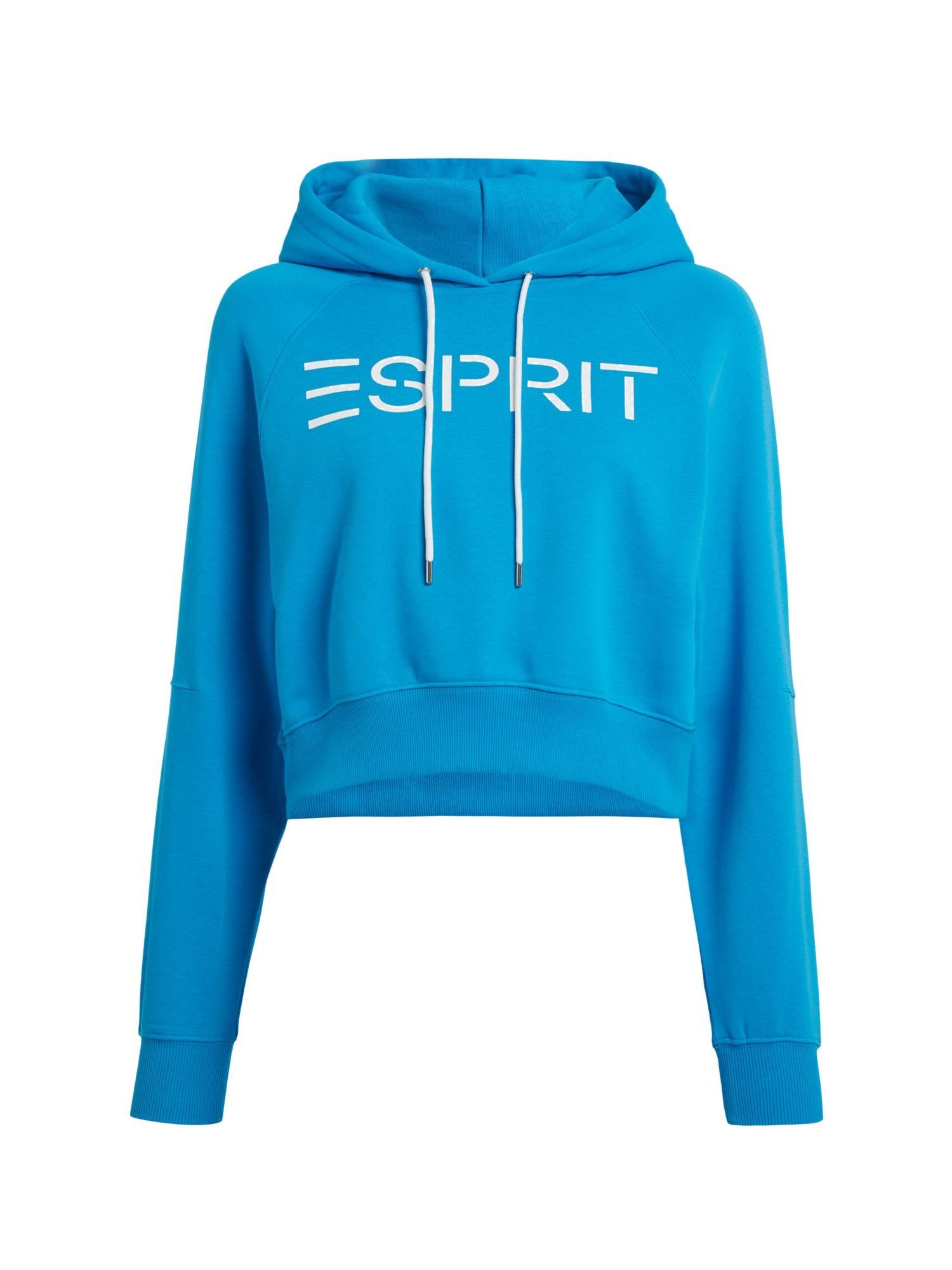 mit Cropped-Hoodie TURQUOISE Logo (1-tlg) Sweatshirt Esprit