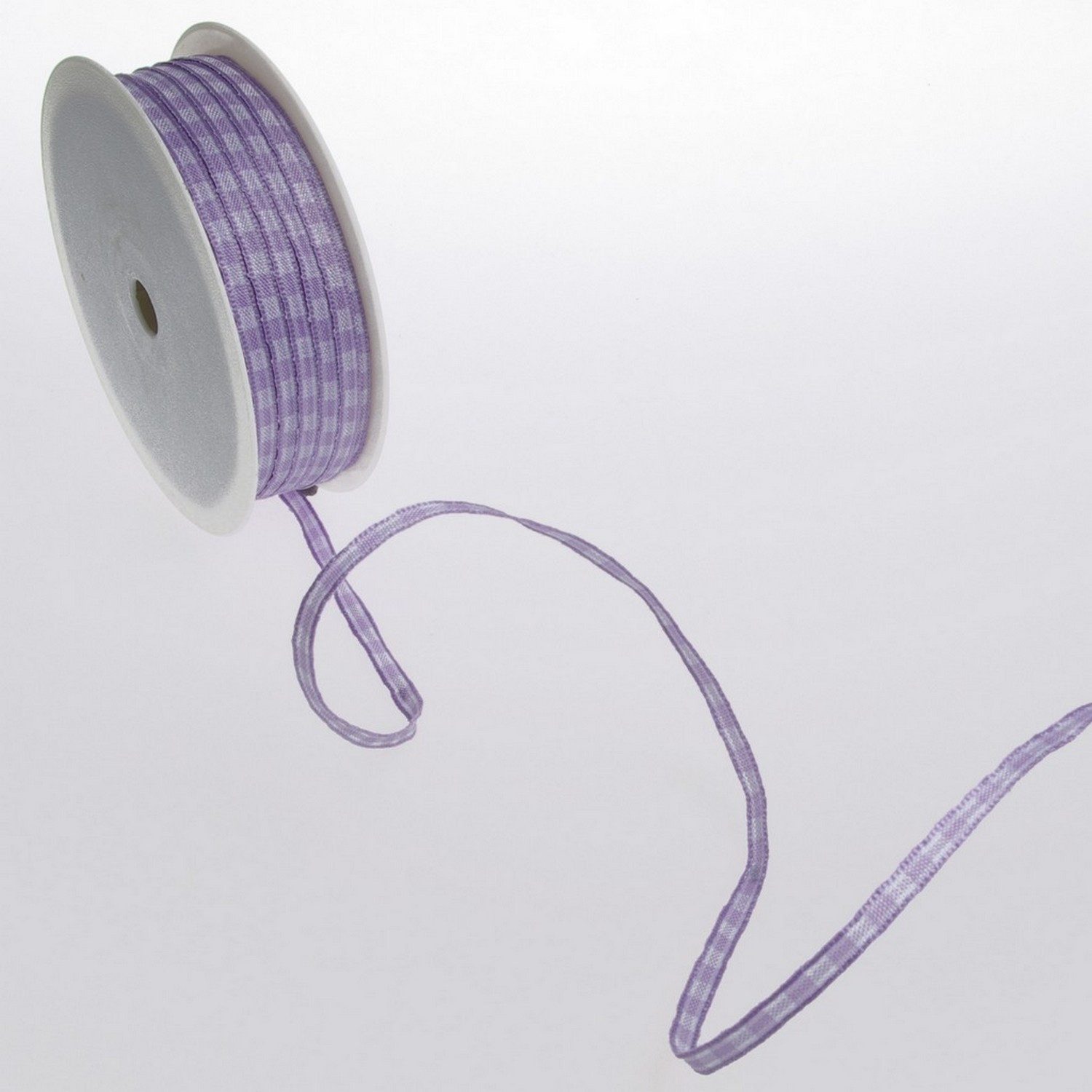 Deko AS Dekoband Karoband mit Drahtkante - flieder - 5 mm auf 100 m Rolle - 64098 5 40
