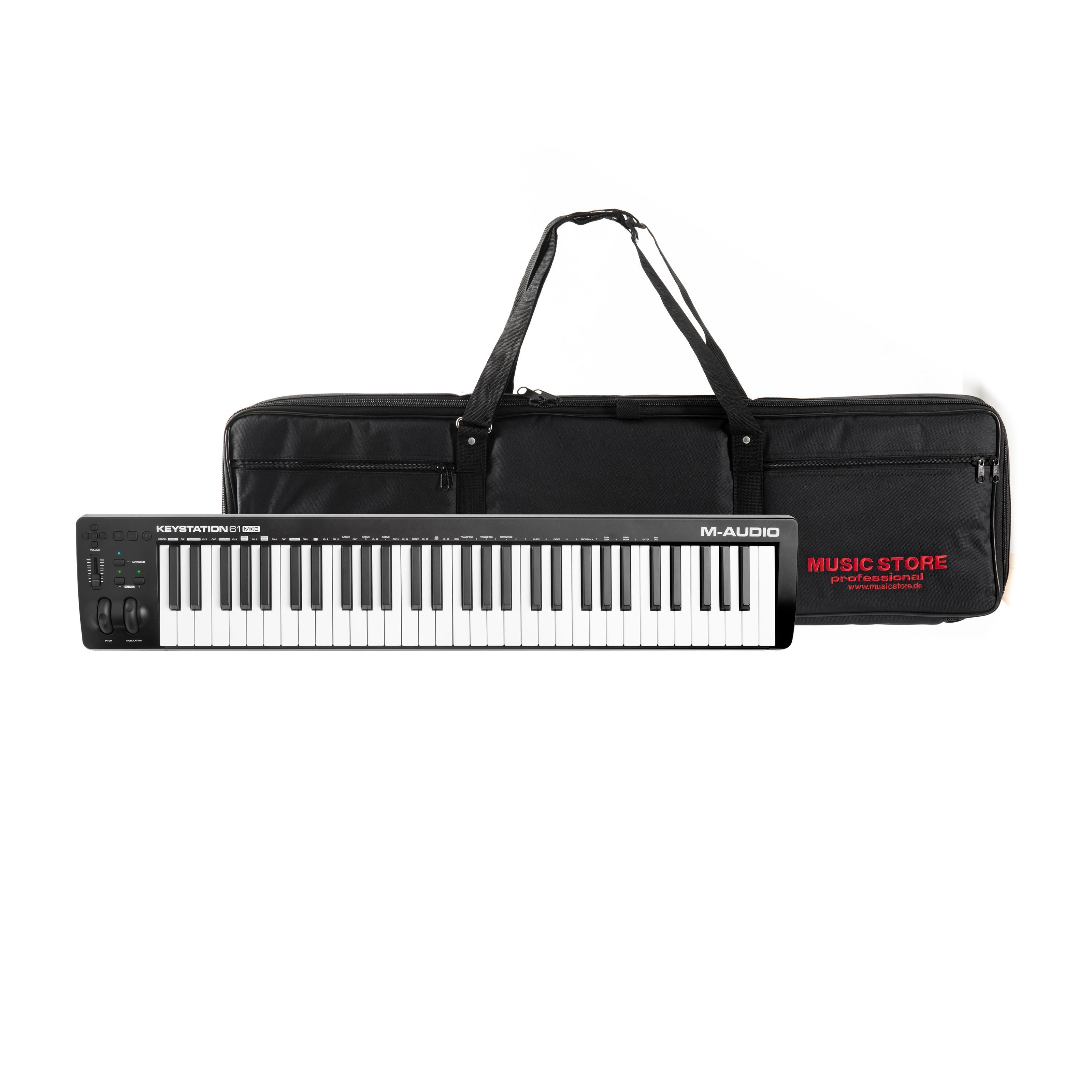 M-AUDIO Masterkeyboard (Masterkeyboards, MIDI-Keyboard 61), Keystation 61 Mk3 + KCS BagSet - Midi Keyboard-Set