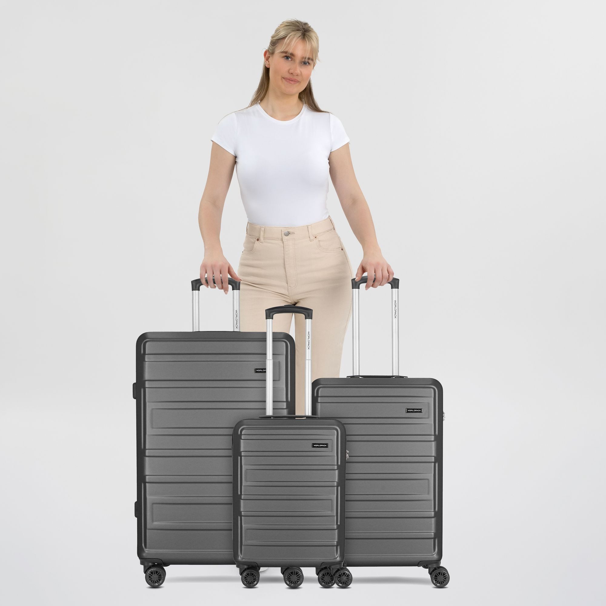 WORLDPACK Trolleyset New York 2.0, 4 Rollen, (3-teilig, 3 tlg), ABS