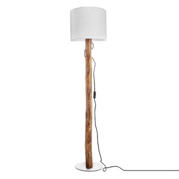 etc-shop Stehlampe, Leuchtmittel nicht inklusive, Stehlampe Standleuchte Landhausstil Holzlampe Eukalyptus braun
