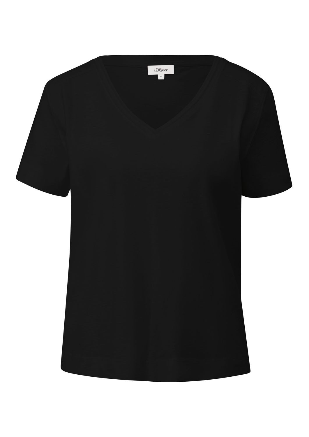 s.Oliver T-Shirt T-Shirt mit V-Ausschnitt kurzarm, günstig online kaufen