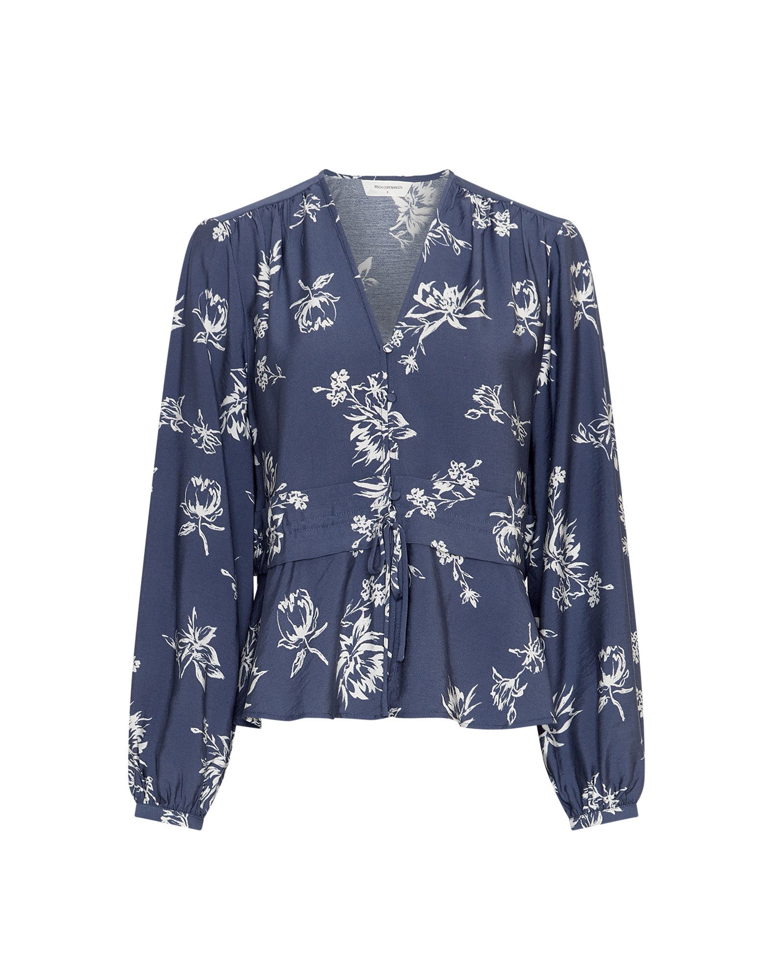 Moss Copenhagen Langarmbluse MSCHAndena Amabella Shirt AOP v indigo flower