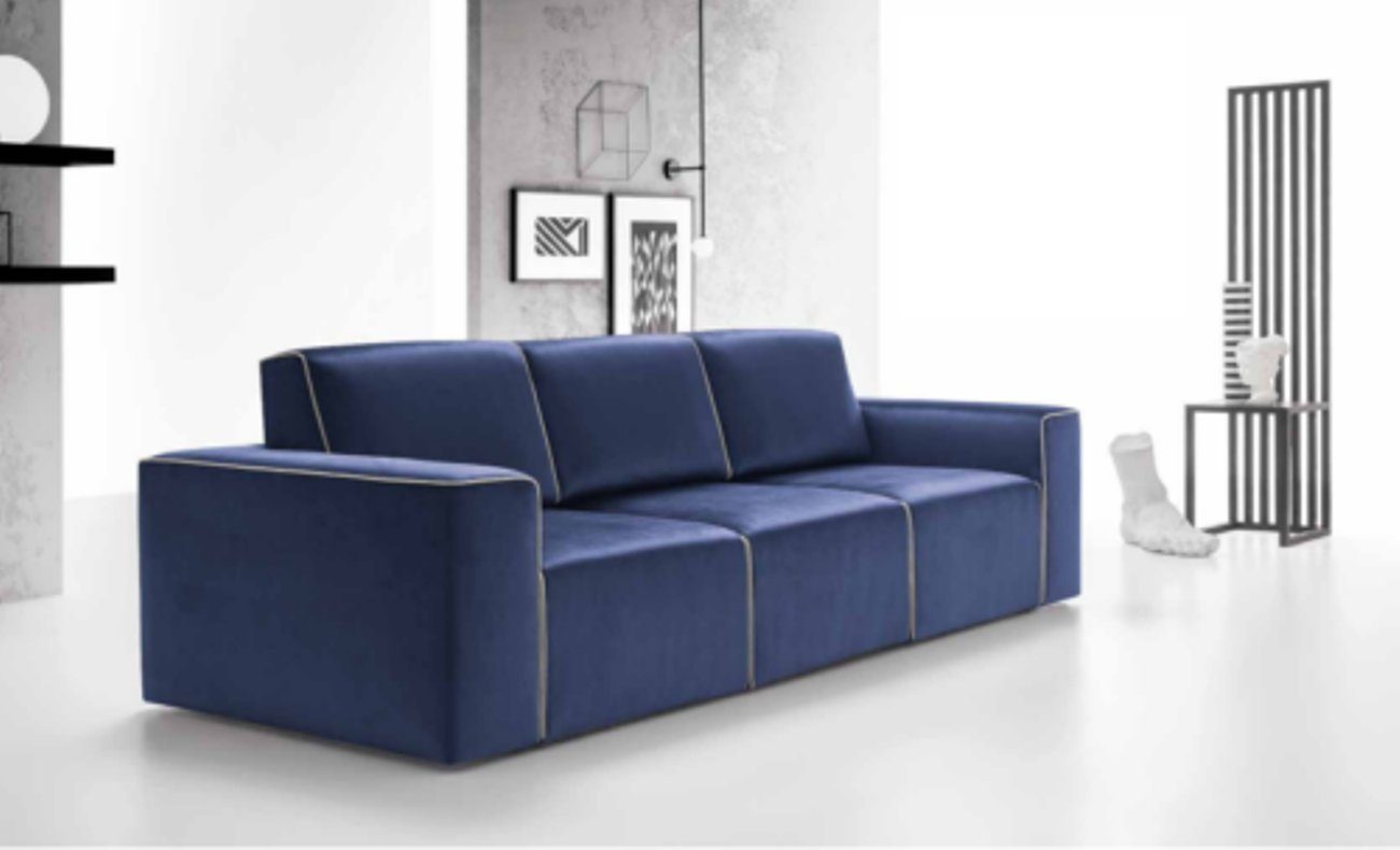 JVmoebel 3-Sitzer Blauer Dreisitzer Couch Polster Design Sofa Moderne 3 Sitz Sofa, Made in Europe