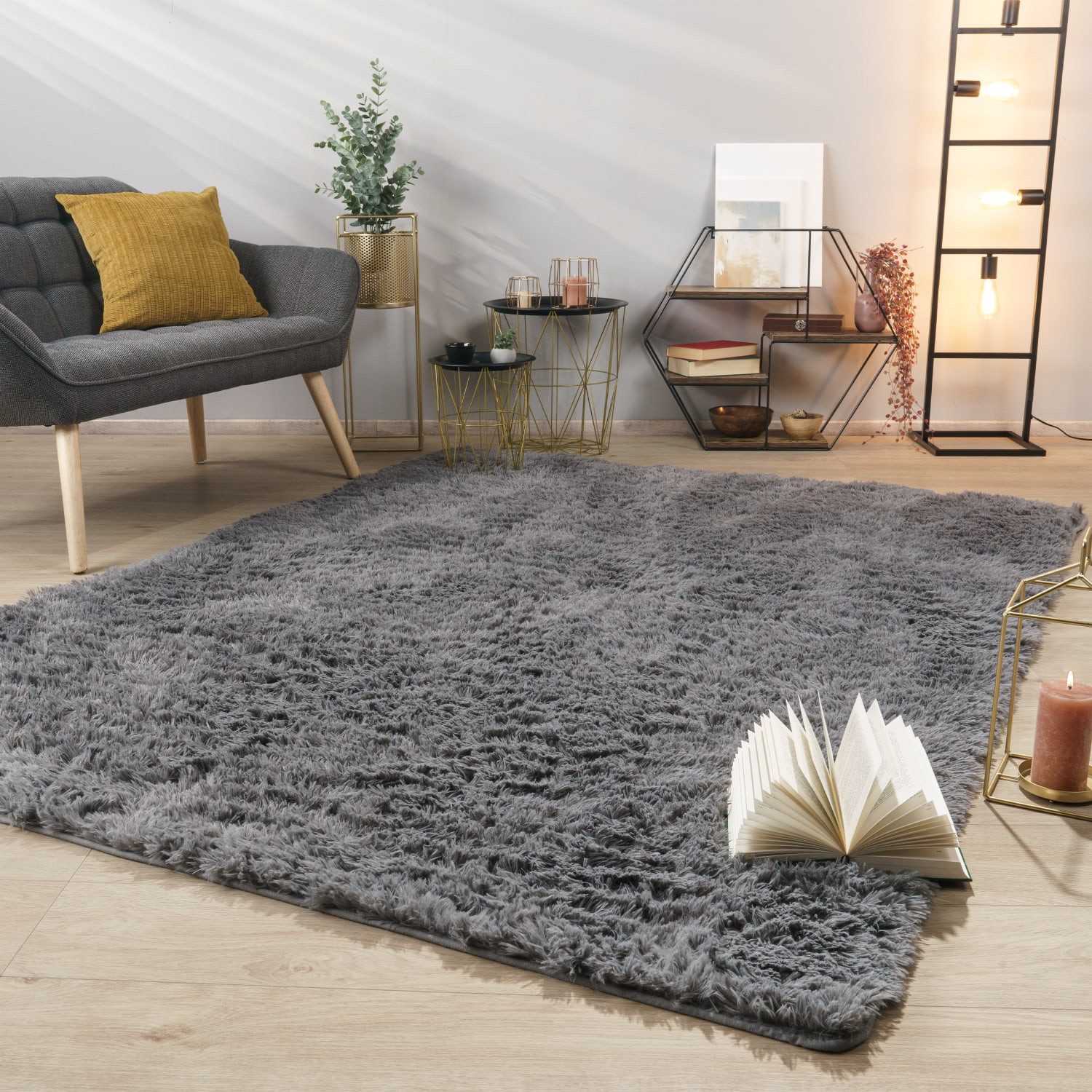 TT Home Teppich, Rechteckig, Höhe: 37 mm, Teppich Wohnzimmer Hochflor Langf günstig online kaufen