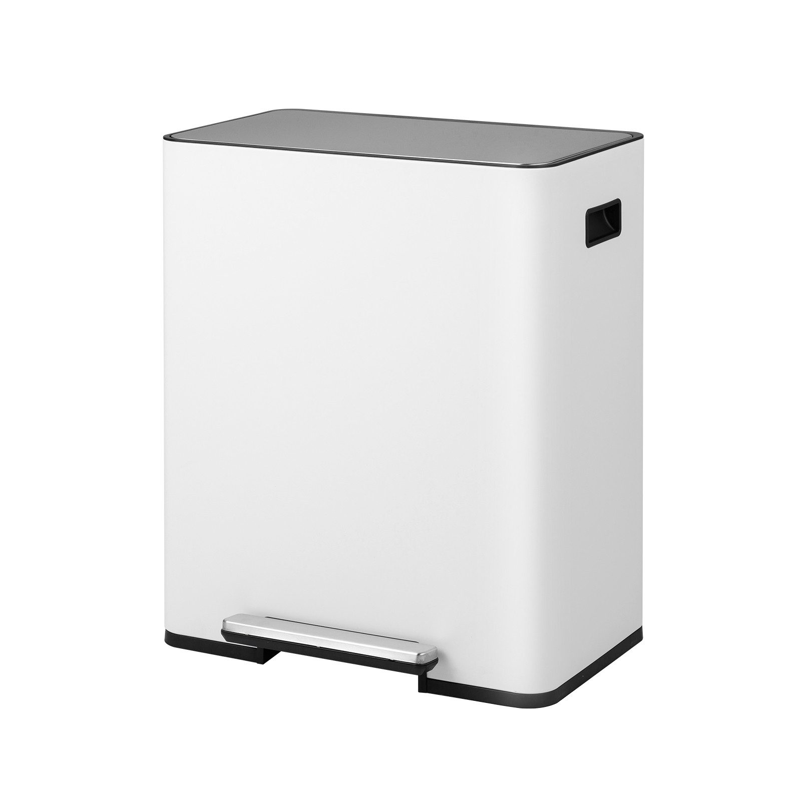 COSTWAY Mülleimer, Tretmülleimer 60L Mülltrennsystem 2 Fächer, Mülleimer Küche