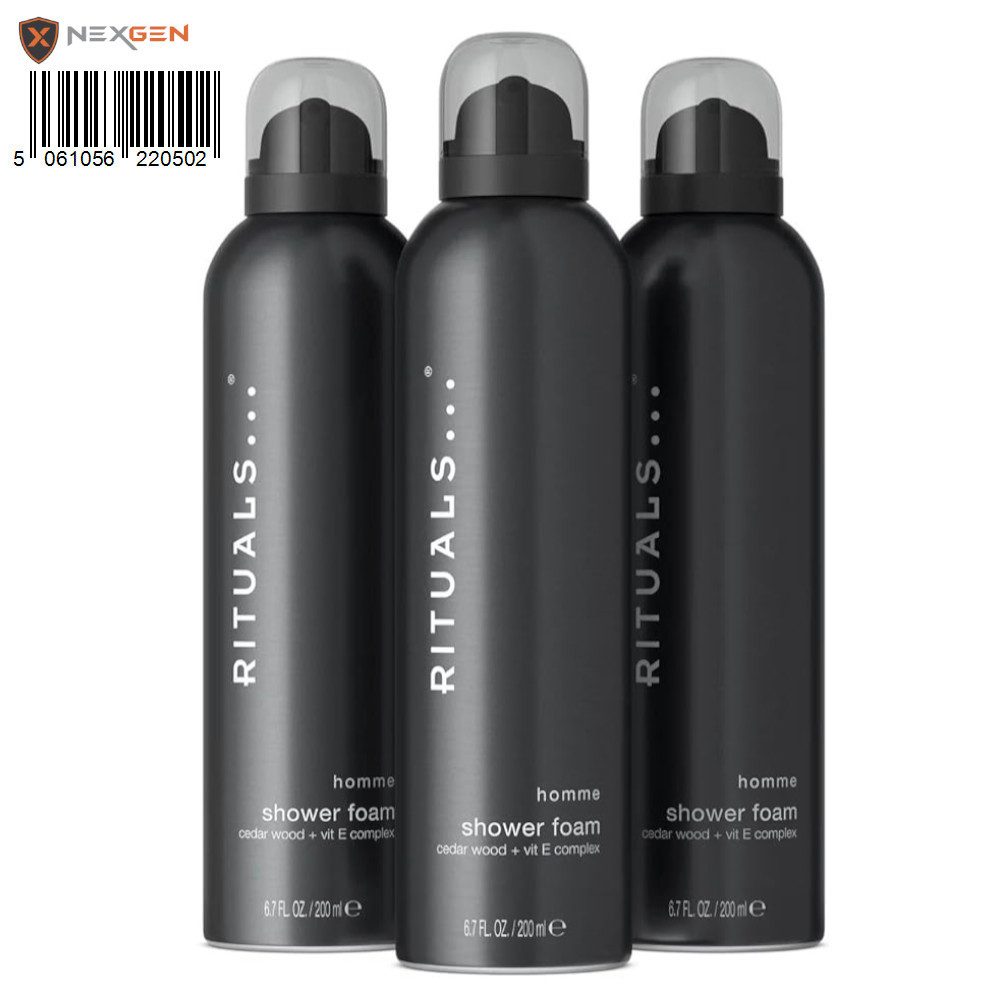Rituals Duschgel RITUALS Homme Vorteilspack: 3 x Duschgel mit Zedernholz und Vitamin E