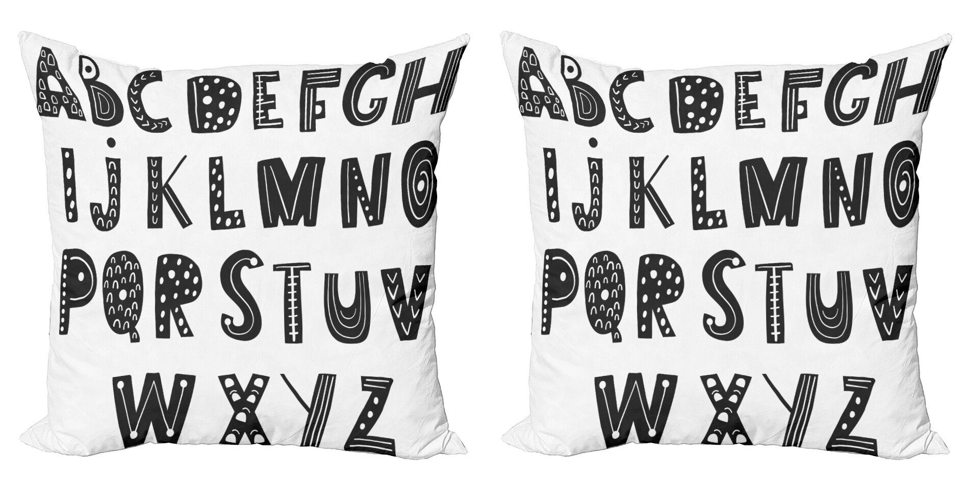 Letters Doppelseitiger Alphabet Zusammenfassung Accent Kissenbezüge Abakuhaus (2 Digitaldruck, Moderne Stück), Modern