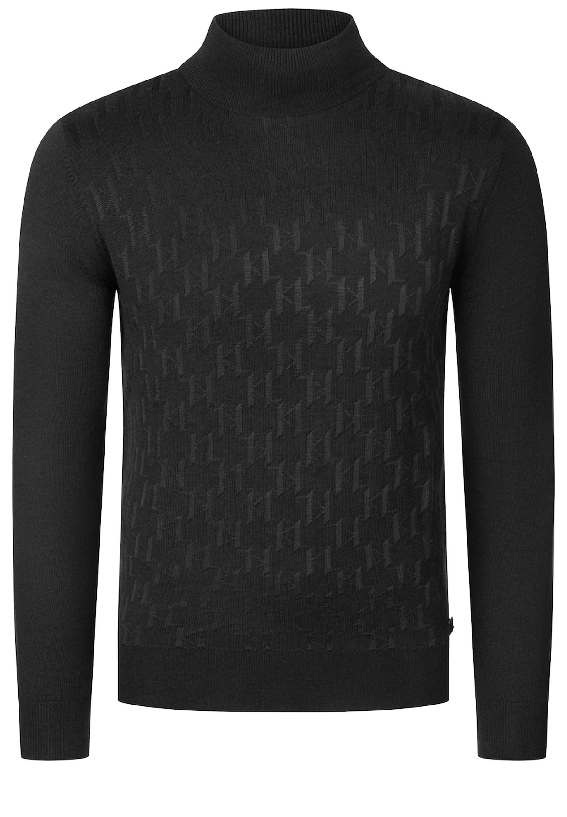 LAGERFELD Strickpullover mit Rollkragen und Logo-Struktur (1-tlg)