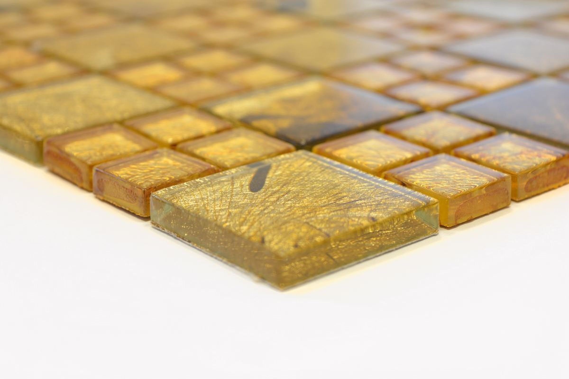 Mosaikfliese Fliesenspiegel Küche Mosaikfliesen Desert gold Mosani Duschwand Glasmosaik