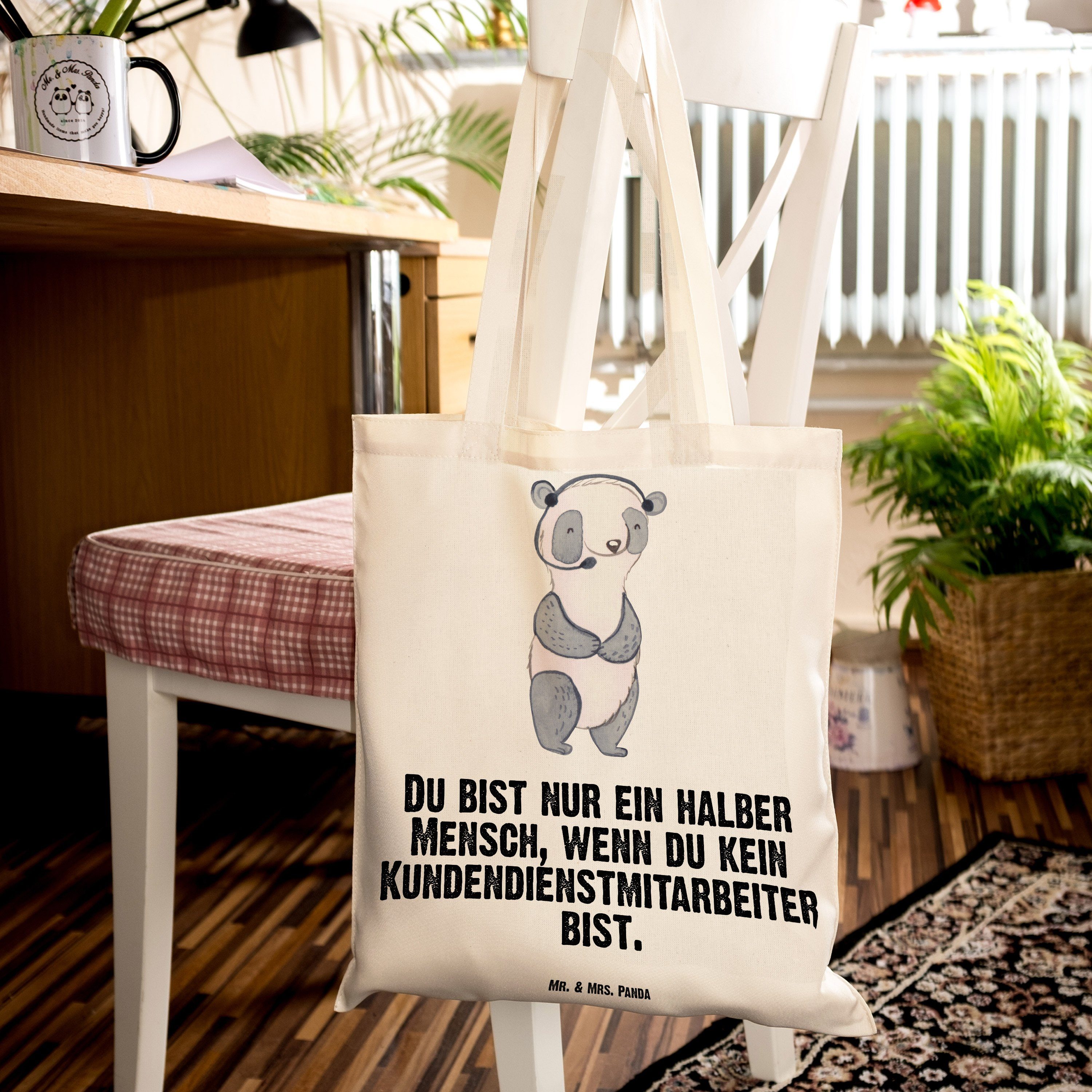 Panda - (1-tlg) customer Herz & Mr. Mrs. Transparent s Kundendienstmitarbeiter mit Tragetasche - Geschenk,