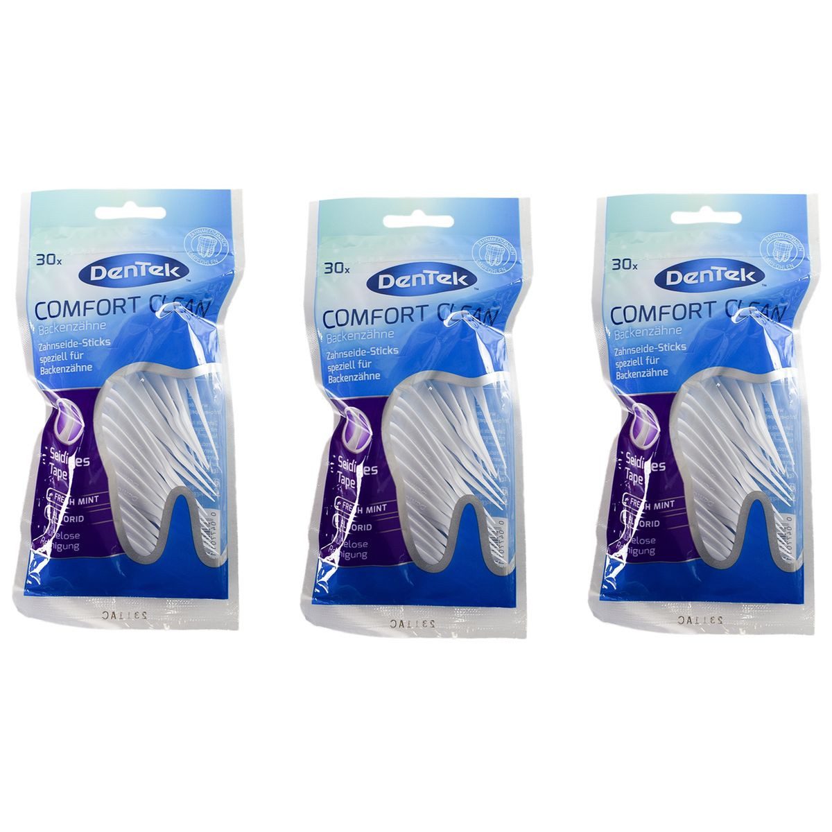 DenTek Zahnseide-Stick DenTek Comfort Clean Zahnseide-Sticks 30er Packung 3er-Set Mundpflege, mit Minzgeschmack