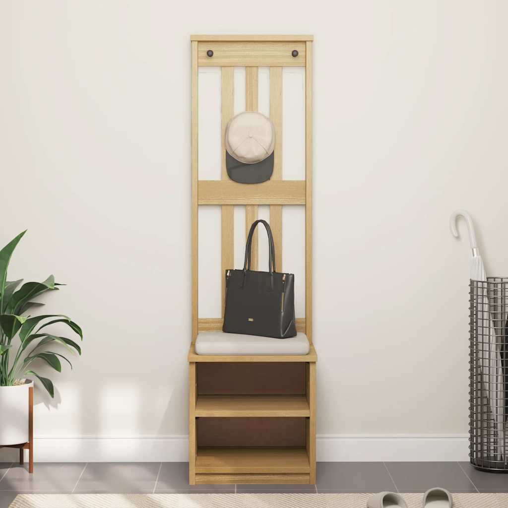 vidaXL Sitzbank Garderobenständer SANDNES 45x40x159,5 cm Massivholz Kiefer