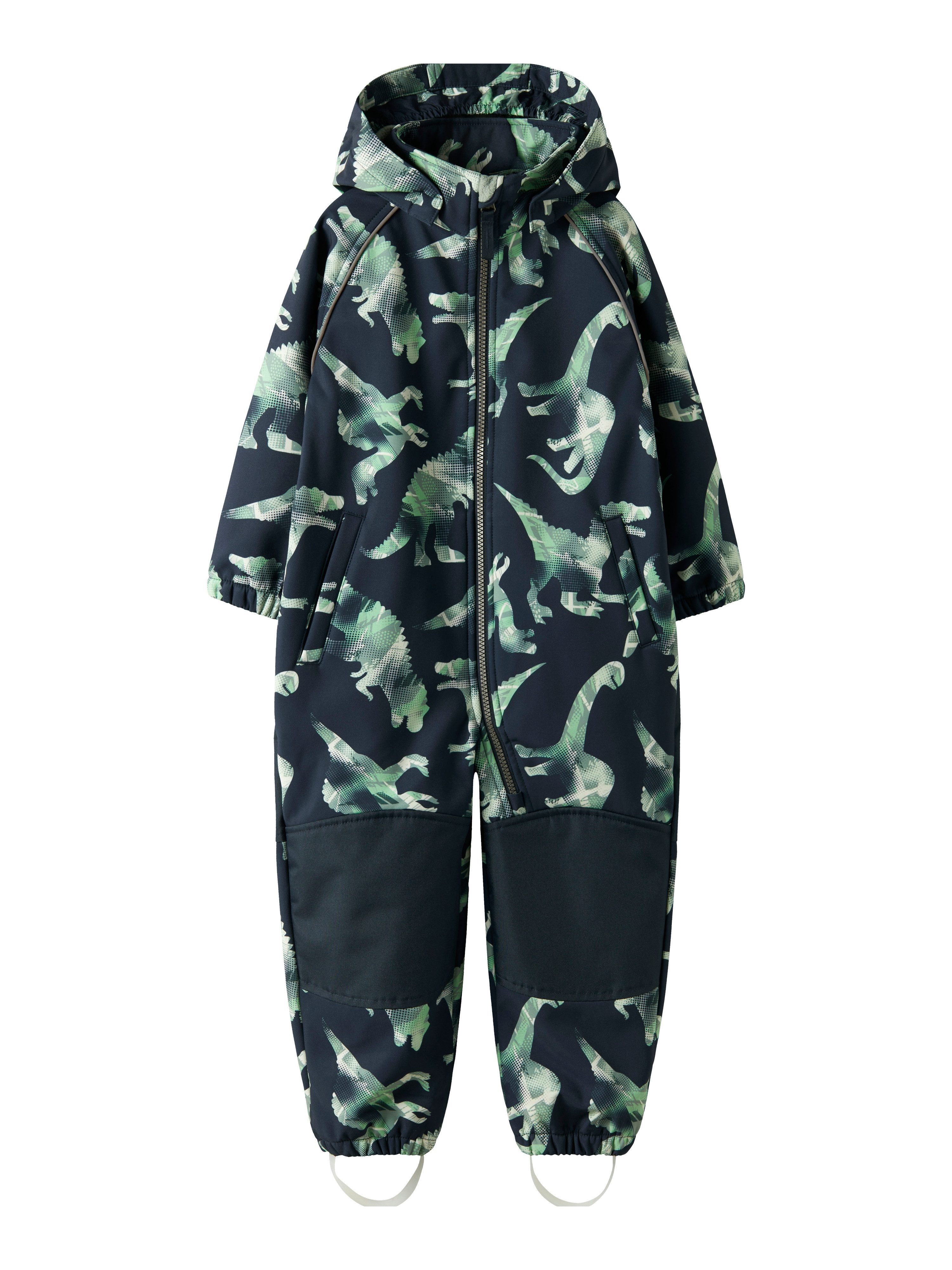 Name It Overall NMMALFA08 SOFTSHELL SUIT AOP 1FO NOOS mit dekorativen und reflektierenden Details