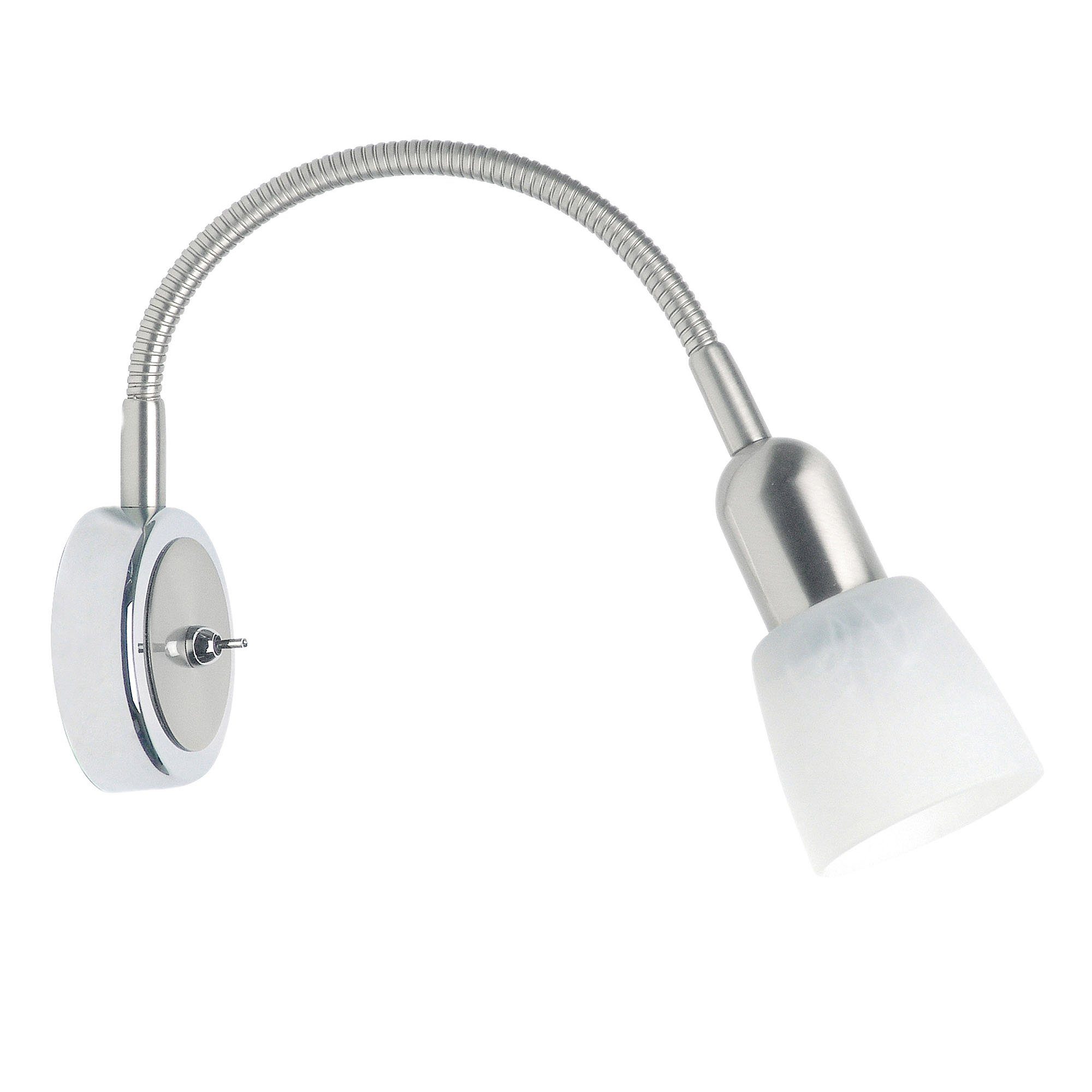 Brilliant Wandstrahler Sofia, ohne Leuchtmittel, Wandspot Flexarm und Schalter eisen/chrom