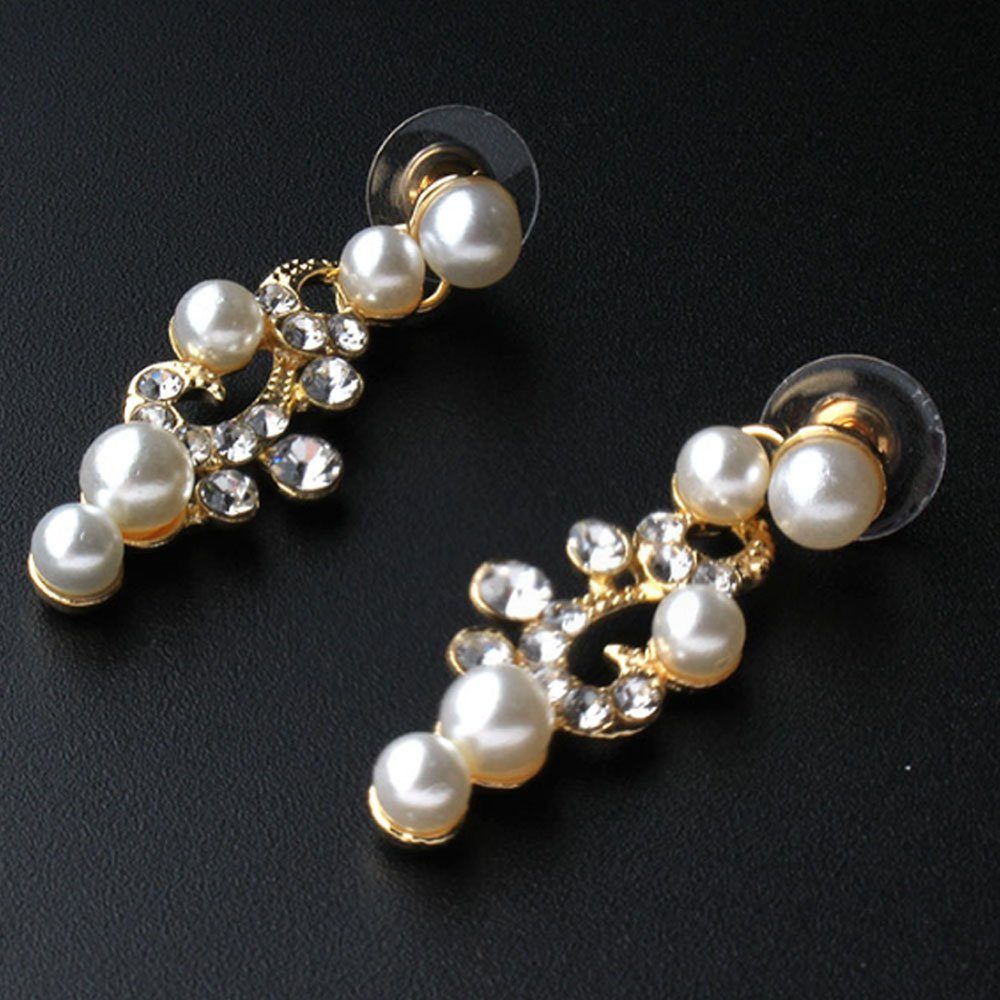 LAKKEC Schmuckset Halskette Armband Bankette Partys (2-tlg)Geeignet und Damenschmuck, funkelnd für Hochzeiten, Hochzeits Elegant Perlen-Set