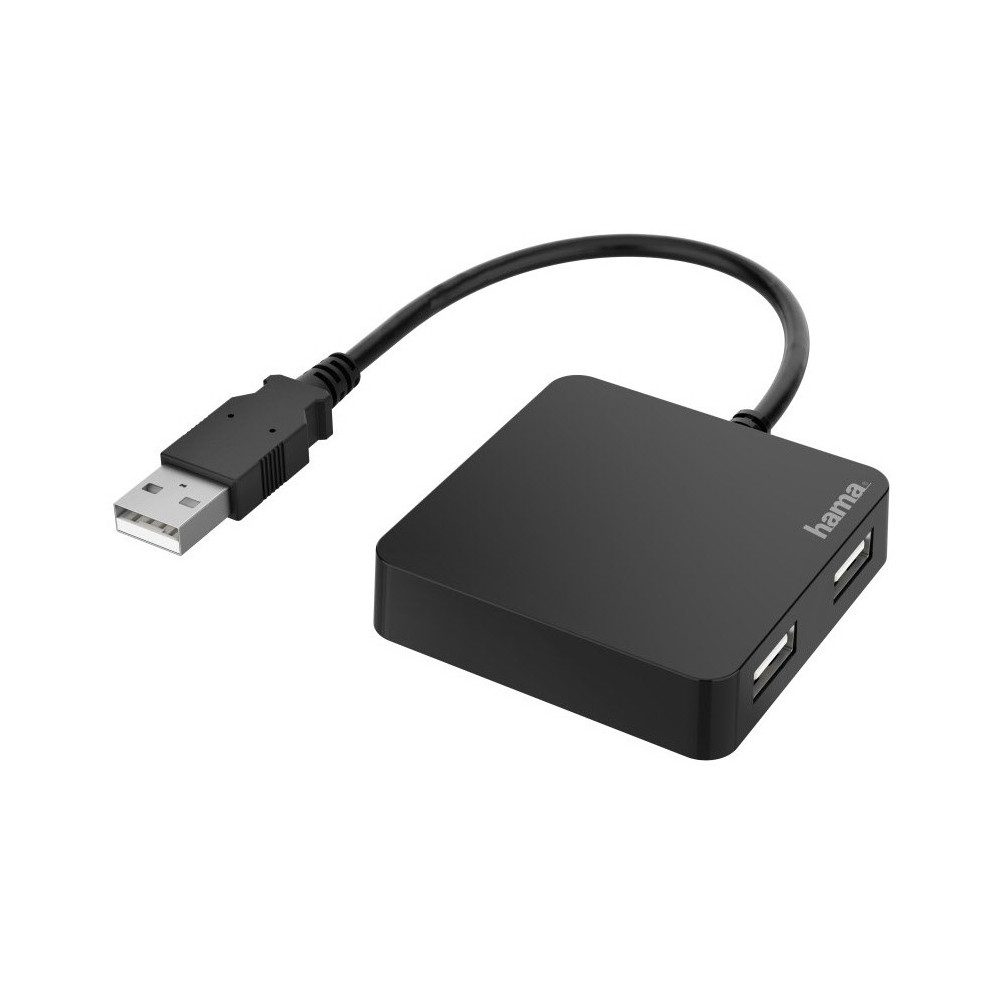 Hama USB-Hub 4 Ports USB 2.0 schwarz - USB-Hub USB-Adapter