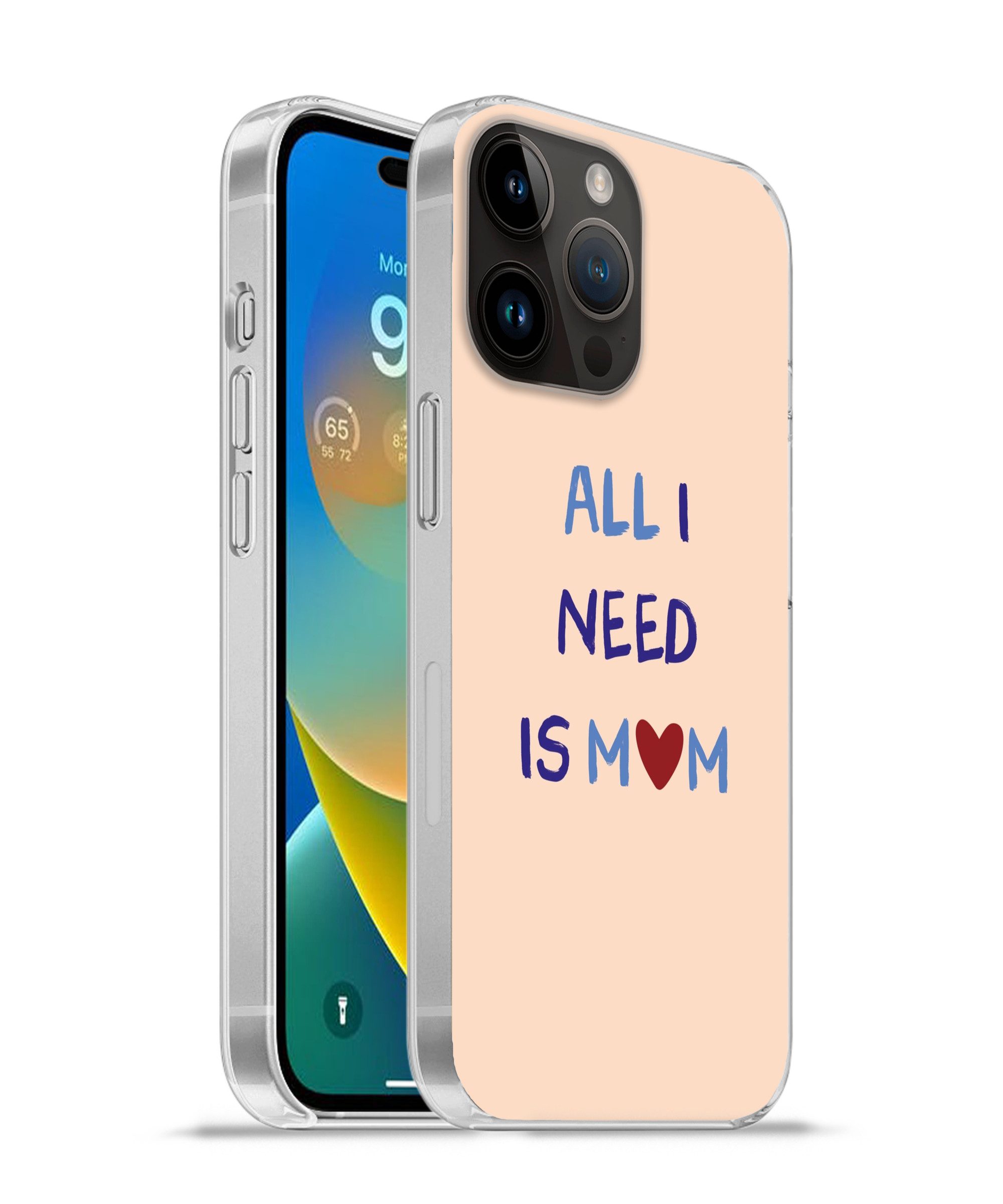MuchoWow Handyhülle für Apple iPhone 14 Pro Mutter - Text - Herz - Rot, Smartphone-Bumper, Print, Handy Schutzhülle Dünn