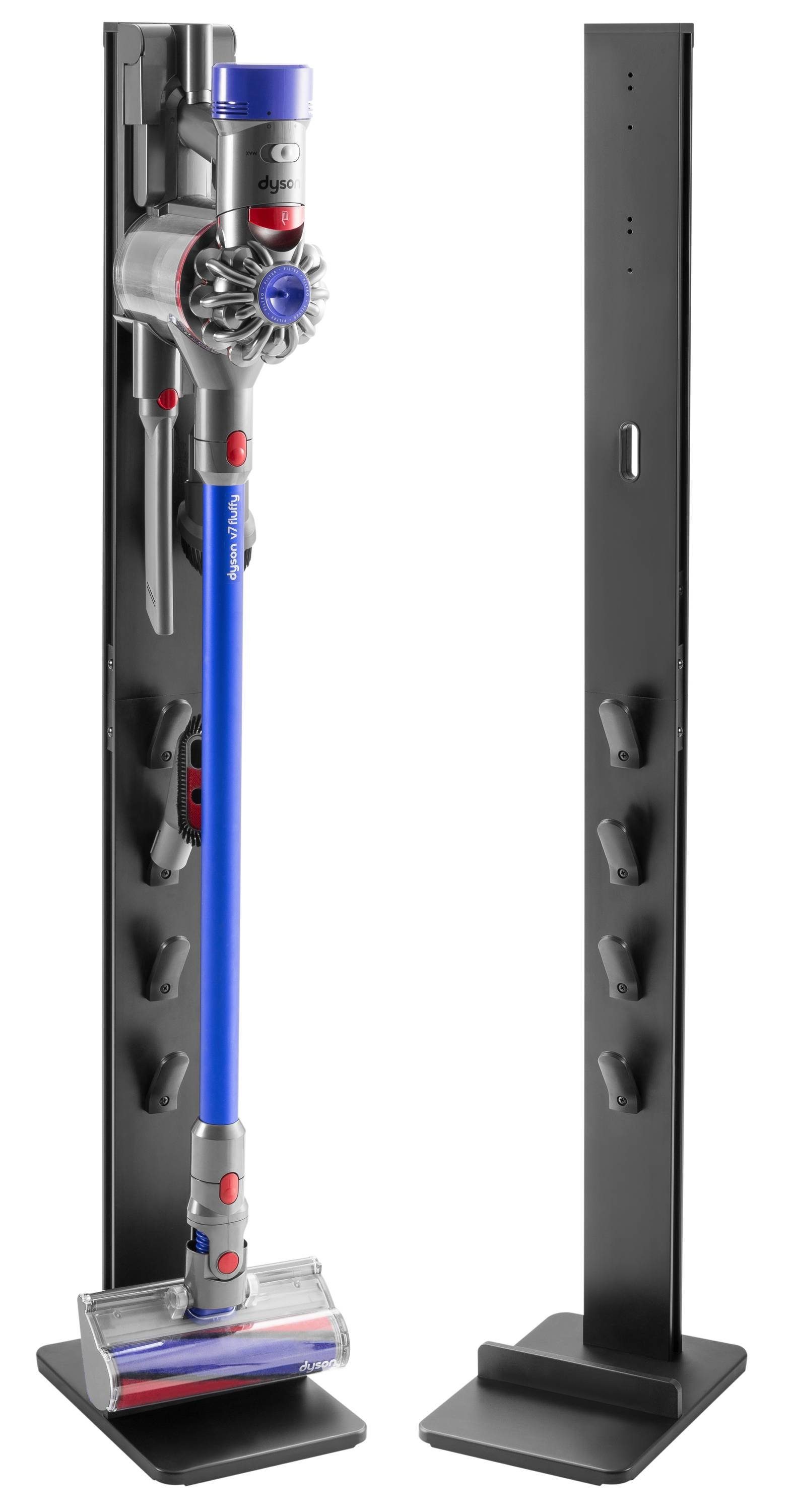 RICOO TV-Wandhalterung Standhalterung für Dyson Staubsauger, Metallständer SH002, (bis 27 Zoll, Für Montage der originale Dyson-Halterung, 1-tlg., Geeignet für Modelle Dyson V6, V7, V8, V10, V11, V12, V15, Standfuß Tiefe 295mm und Breite 220mm, Breite der Standsäule 95mm)