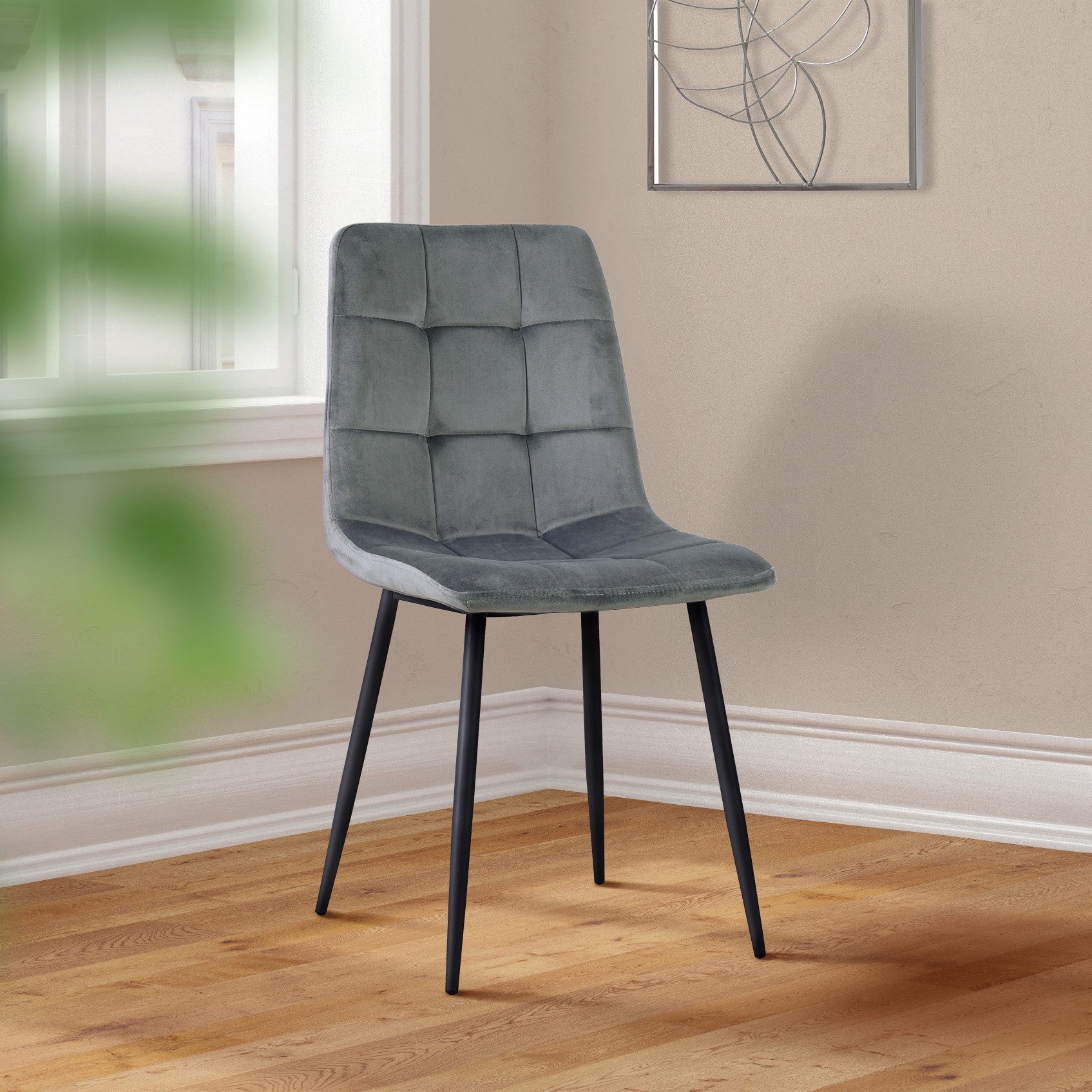 HTI-Living Esszimmerstuhl Stuhl Mesa Velvet Grau günstig online kaufen