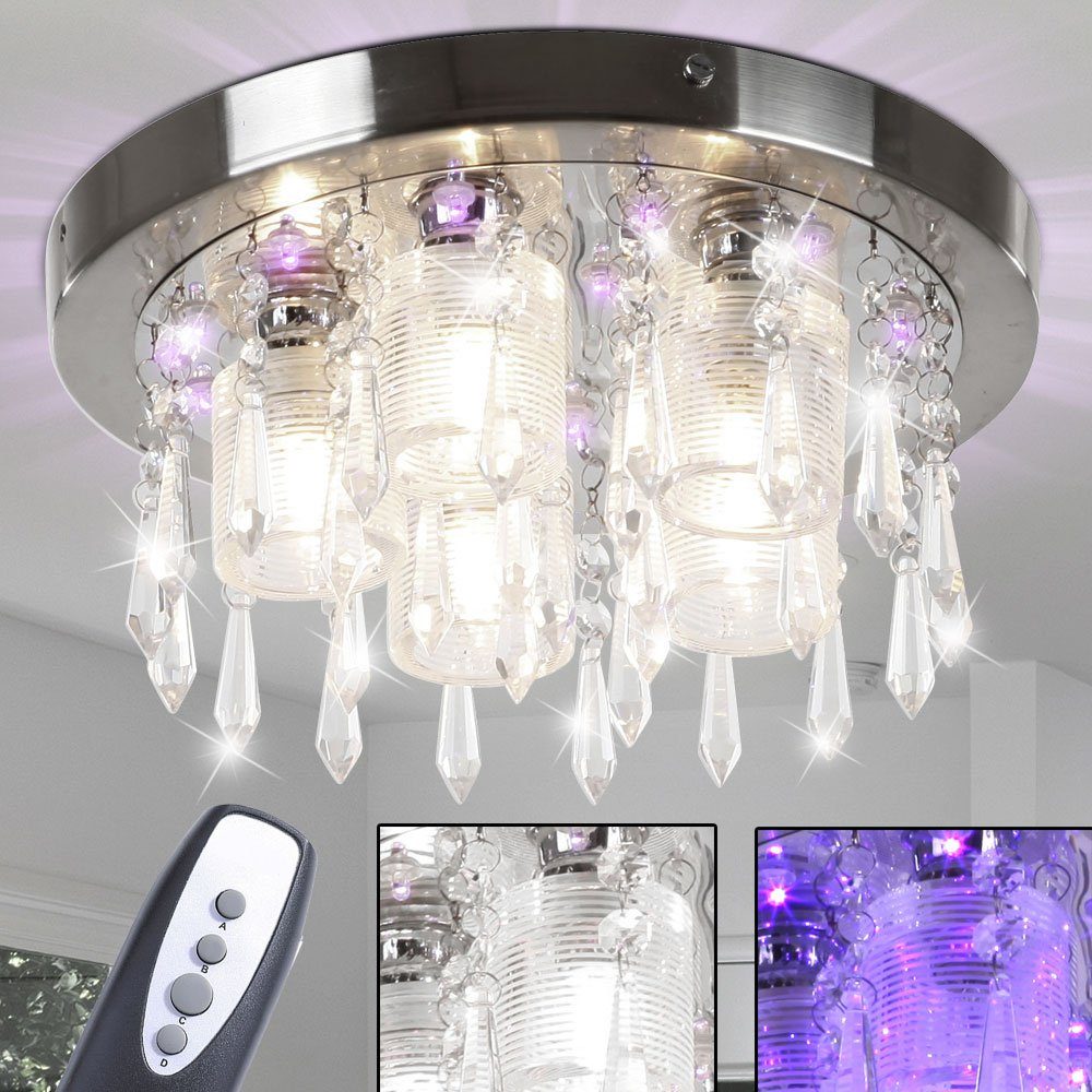 etc-shop LED Deckenleuchte, Leuchtmittel inklusive, Stufenschalter Leuchte Decken Lampe Fernbedienung Spectrum Warmweiß