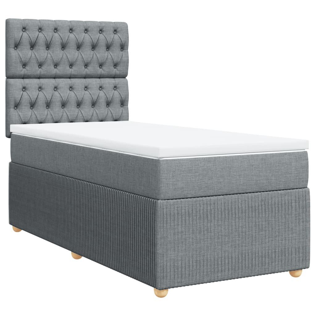 vidaXL Bett Boxspringbett mit Matratze Hellgrau günstig online kaufen