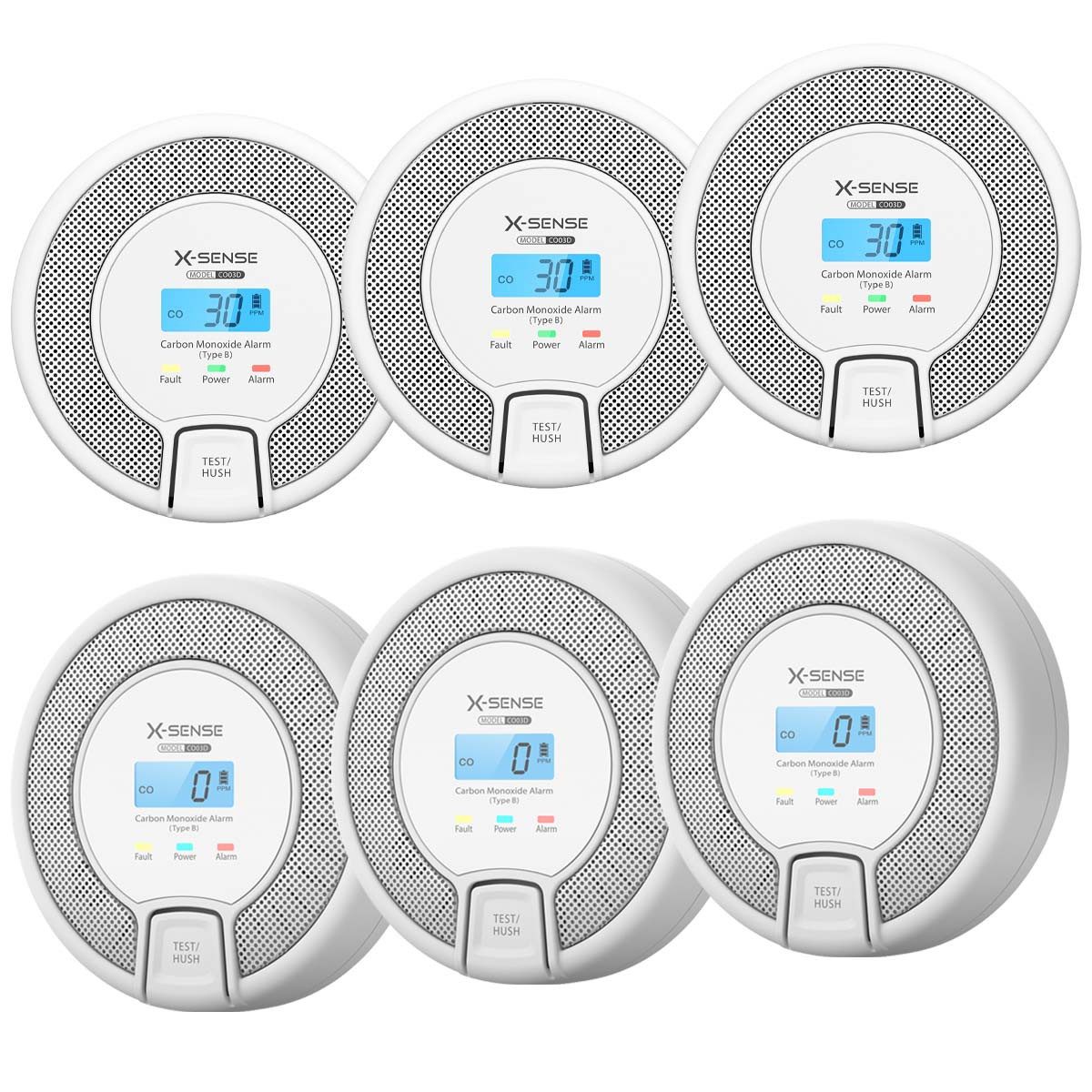 X-SENSE X-SENSE CO03D Autarker Kohlenmonoxid CO-Melder / Rauchmelder (Empfindlicher Sensor, LED, 85 dB Alarm)