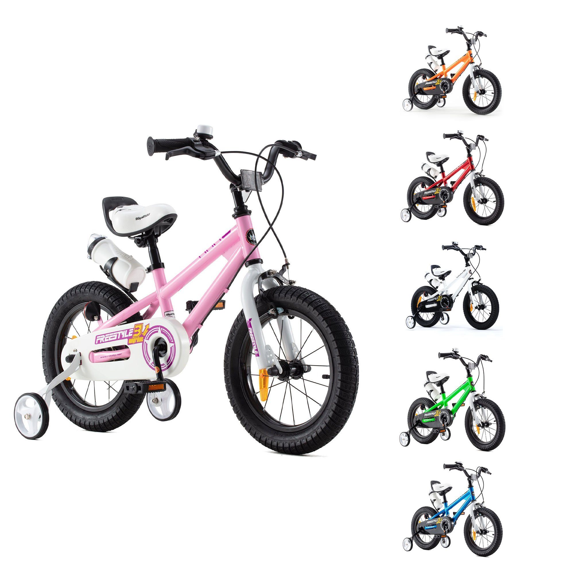 14 Zoll Kinderfahrrad Unisex Junge Mädchen Fahrrad Bike mit Stützräder 3 Farbe