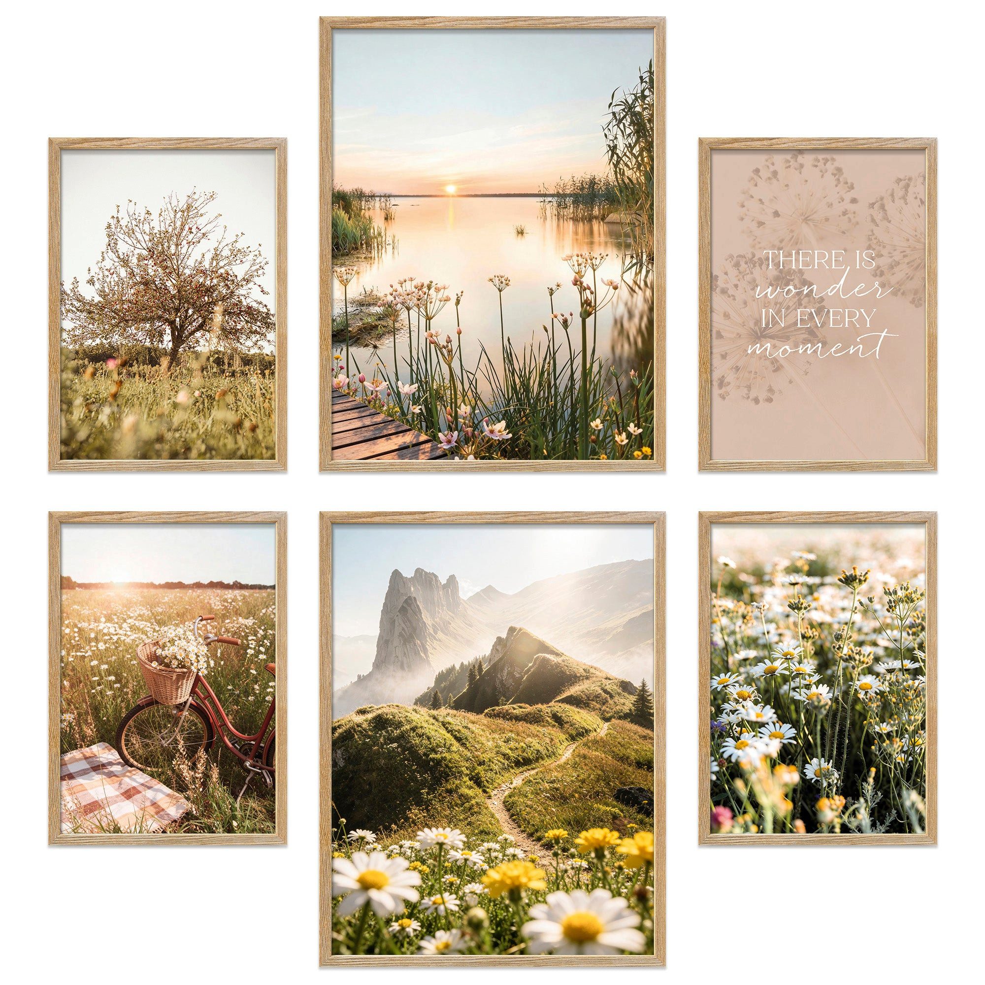 ARTFAVES Bilder-Collage Poster Set Summer Breeze I mehrteilige Bilderwand I Wandbilder Sommer, (Wandbilder modern, 6 St)