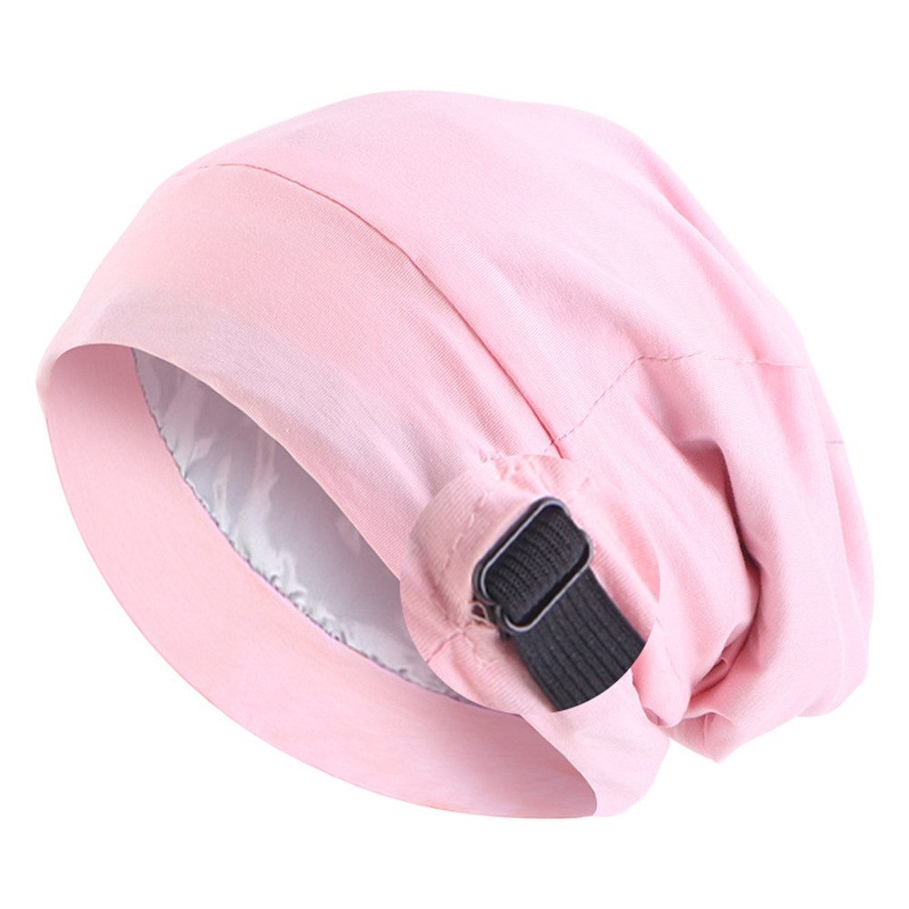 Coonoor Duschhaube Satin Bonnet Schlafmütze Unisex Schlafhaube zum Schlafen (Slouch Satin Lined Beanie Lockenhaube Verstellbar Haube Schlafkappe), für Damen und Herren