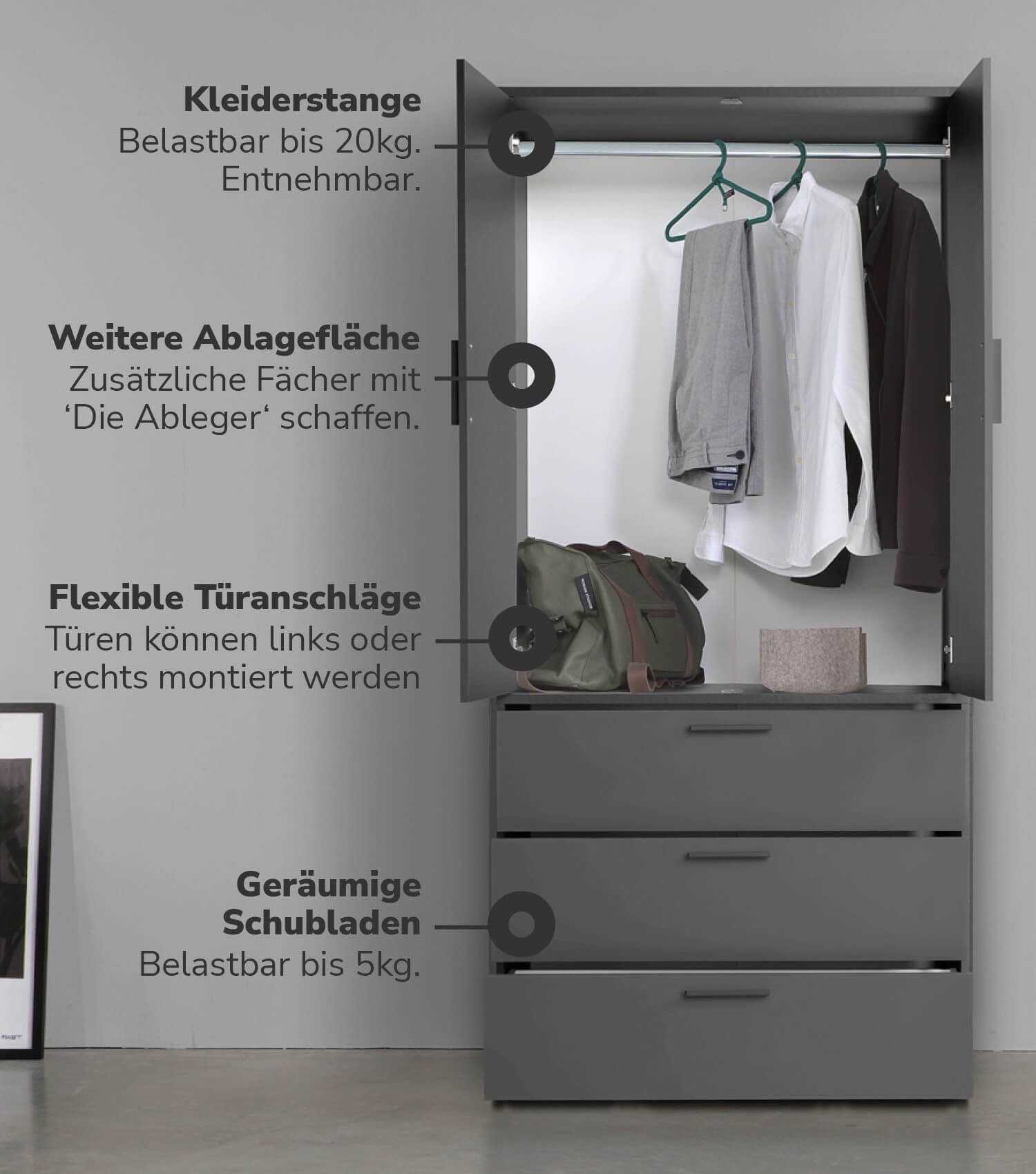 mokebo Kleiderschrank Der Grenzenlose (2-Türig & günstig online kaufen