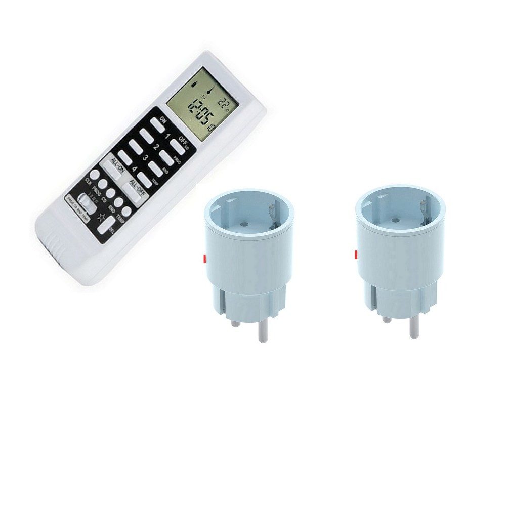 DIW-Funk Licht-Funksteuerung Funk-Set mit Fernbedienung DTZ-505 + Auswahl Stecker DIR-2300, für Innenbereich, Komplett-Set, 2-tlg., Komplett-Set, Funksteuerung