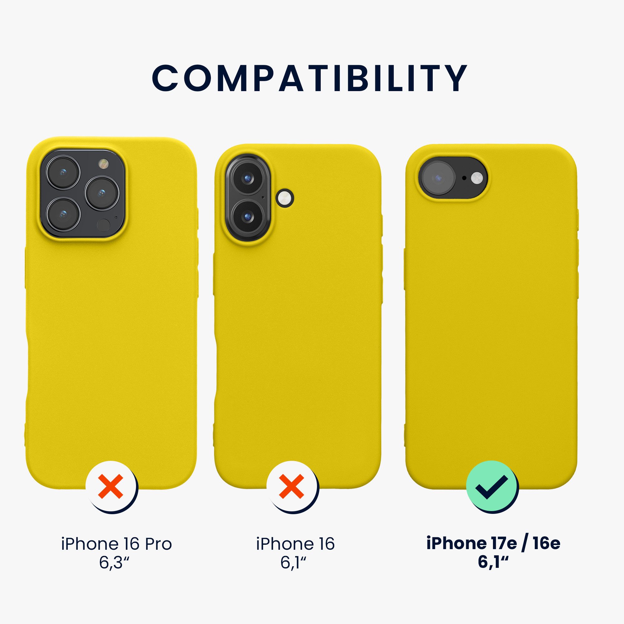 kwmobile Handyhülle Hülle für Apple iPhone 17e / iPhone 16e, Hülle Silikon - Soft Handyhülle - Handy Case Cover