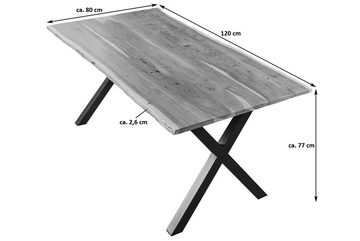 Junado® Baumkantentisch Xantana, Akazienholz massiv, Tischplattenstärke 26mm, von 120cm - 240cm erhäl