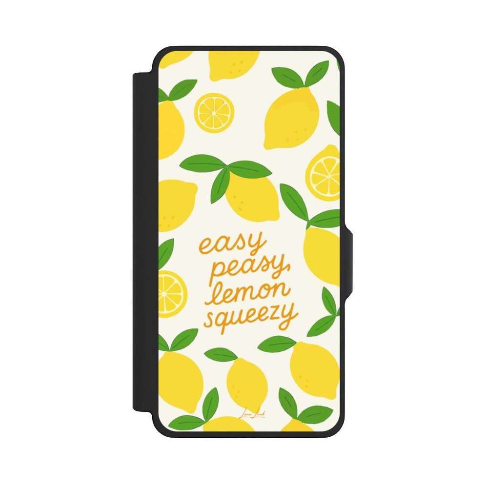 NIVOCASE Handyhülle Zitrone Spruch Statement Easy Peasy Lemon Queezy, Samsung Galaxy S26+ Klapphülle Handyhülle aus Kunst Leder