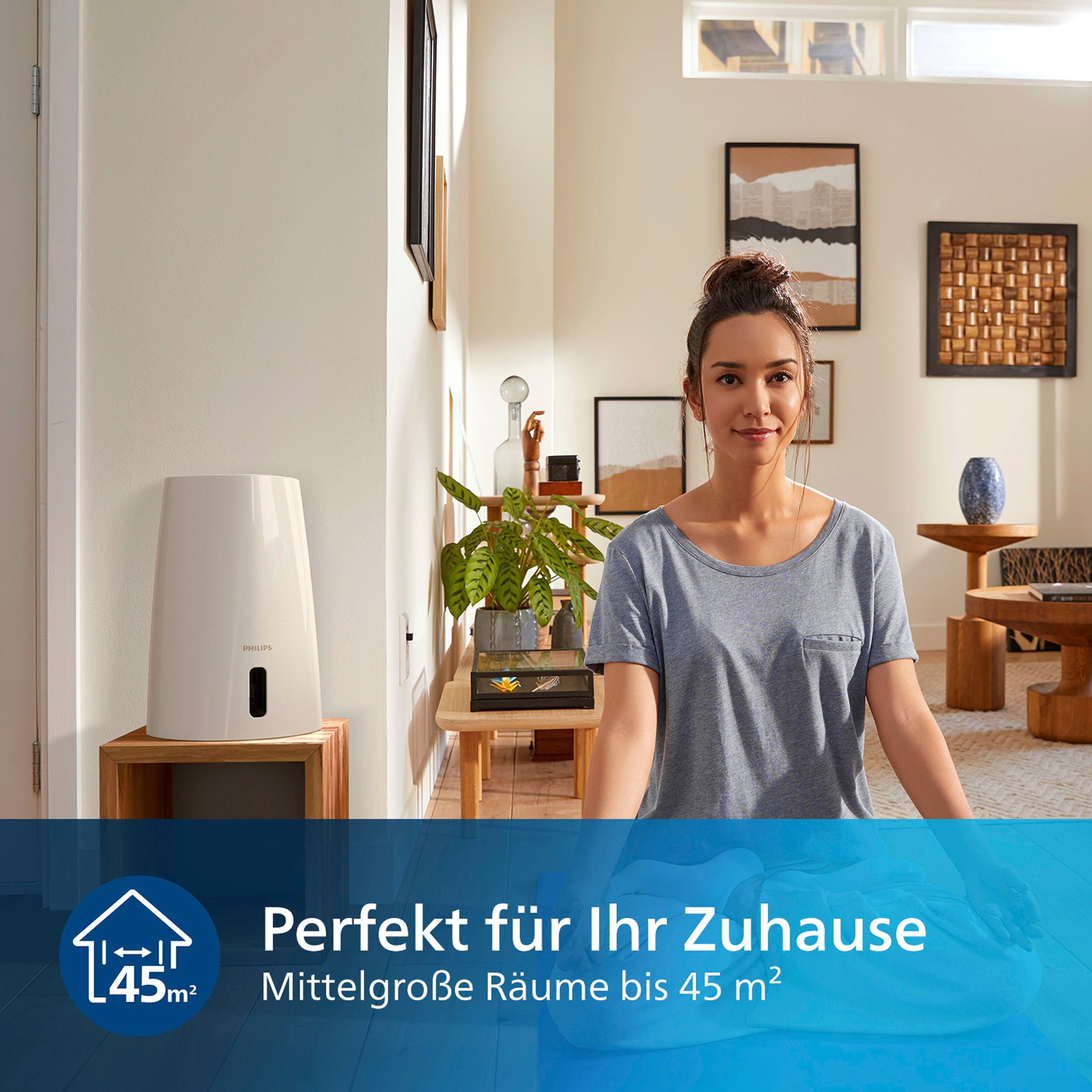 Philips Luftbefeuchter HU3916/10 3000 Serie, 3 l Wassertank, für 45 m² Räum günstig online kaufen