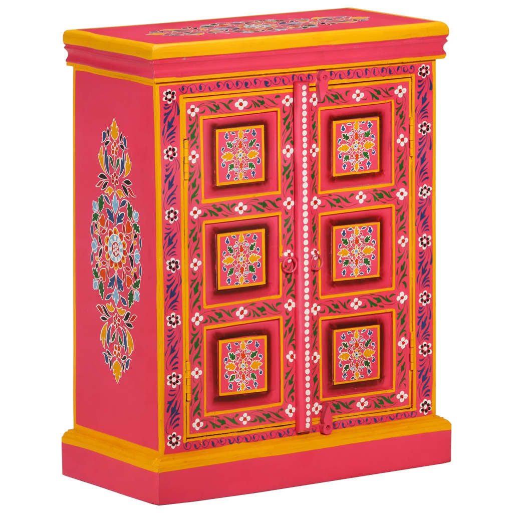 vidaXL Sideboard Sideboard Massivholz Rosa Handbemalt (1 St)