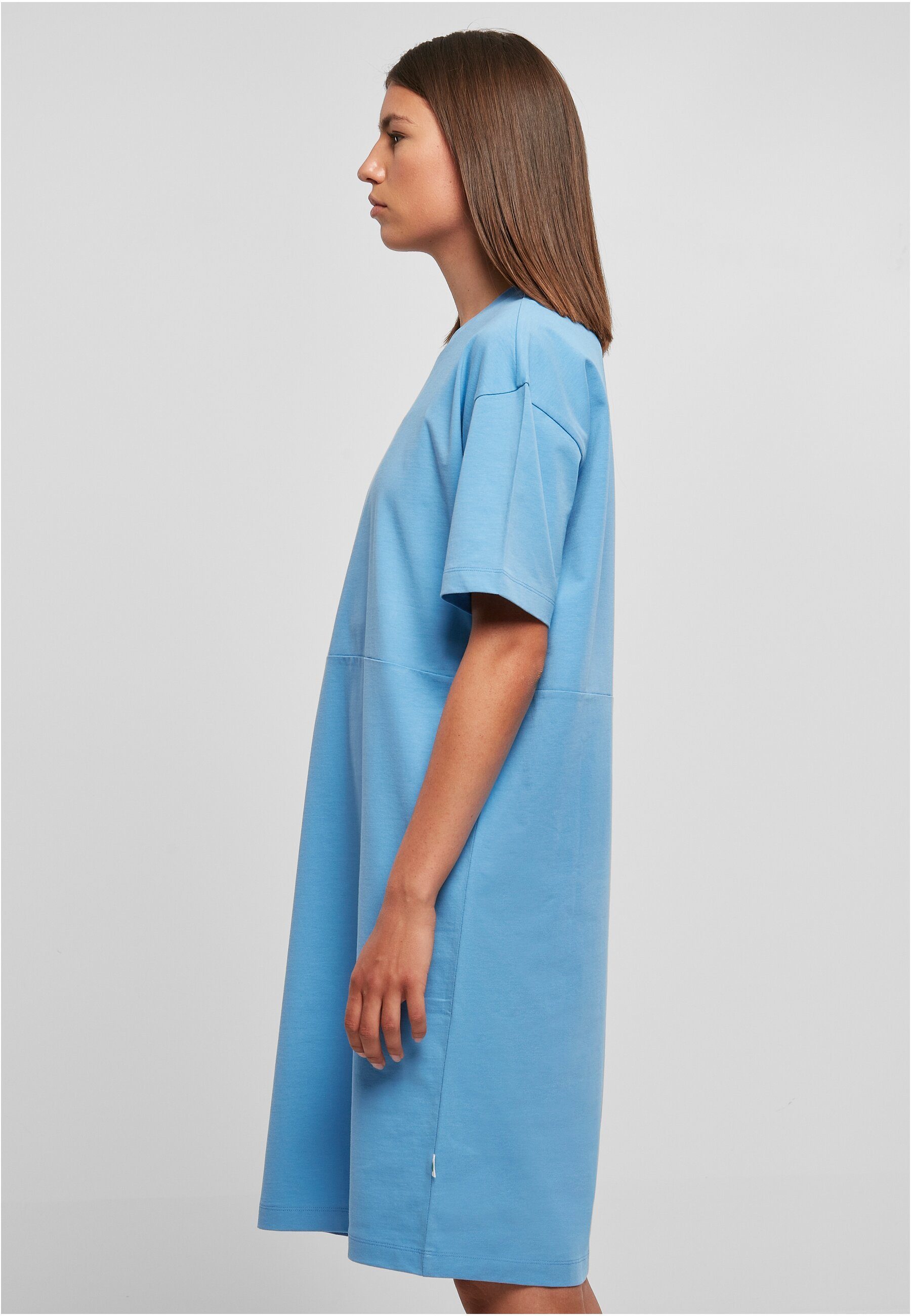 URBAN CLASSICS Jerseykleid Damen (1-tlg) Organic Ladies horizonblue Tee Dress Oversized Slit