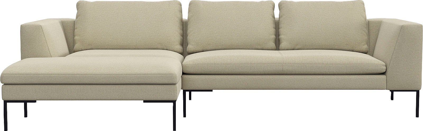 FLEXLUX Ecksofa Loano, toller Sitzkomfort, L-Form, modernes Sofa, frei im Raum stellbar, lose Kissen, Kaltschaum im Sitz