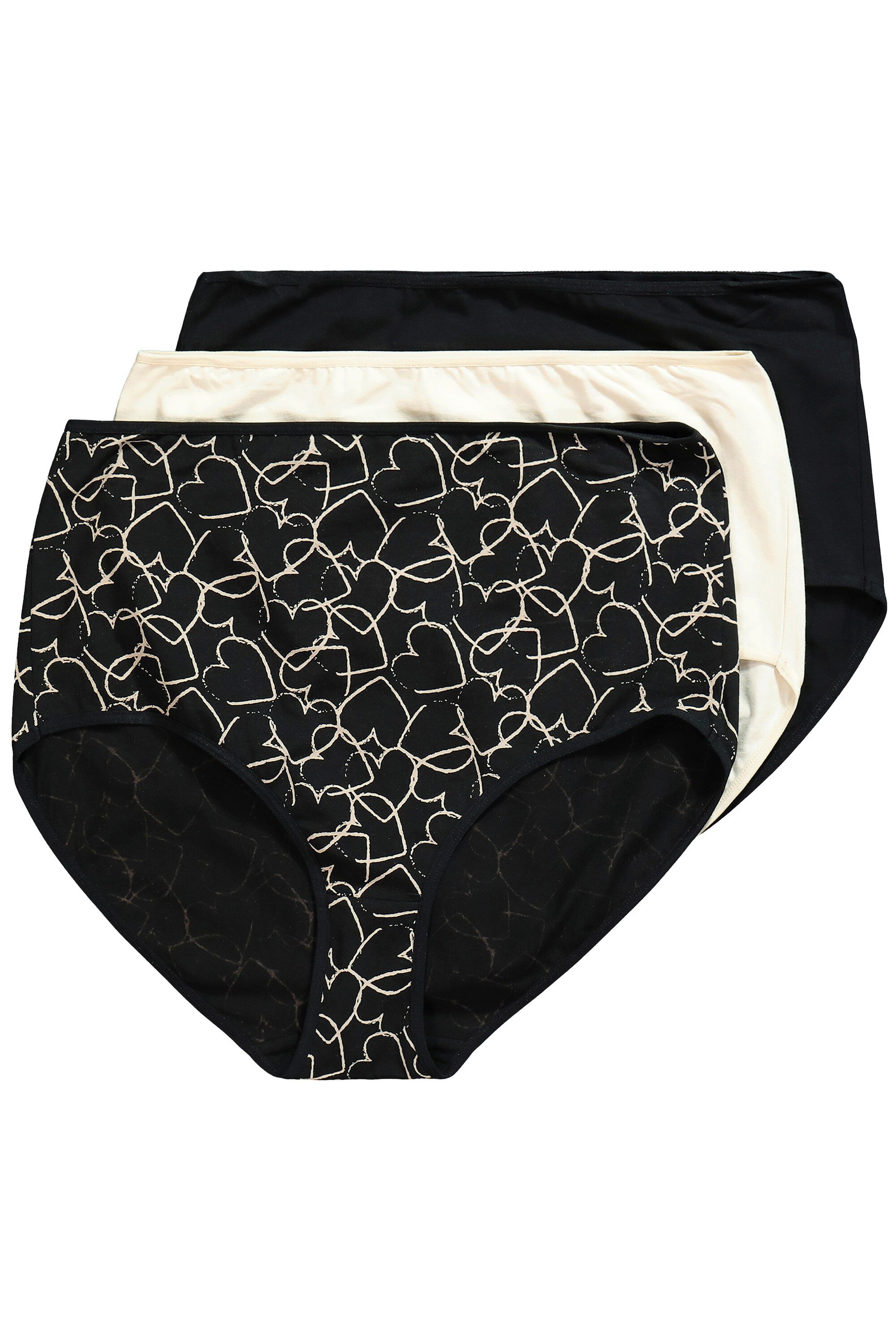 Maxislip Maxislips 3er-Pack Herzen/einfarbig