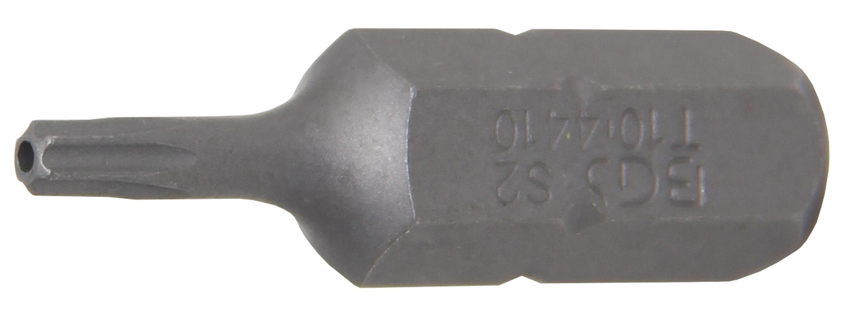 BGS technic Bit-Schraubendreher Bit, Länge 30 mm, Antrieb Außensechskant 8 mm (5/16), T-Profil (für Torx) mit Bohrung T10