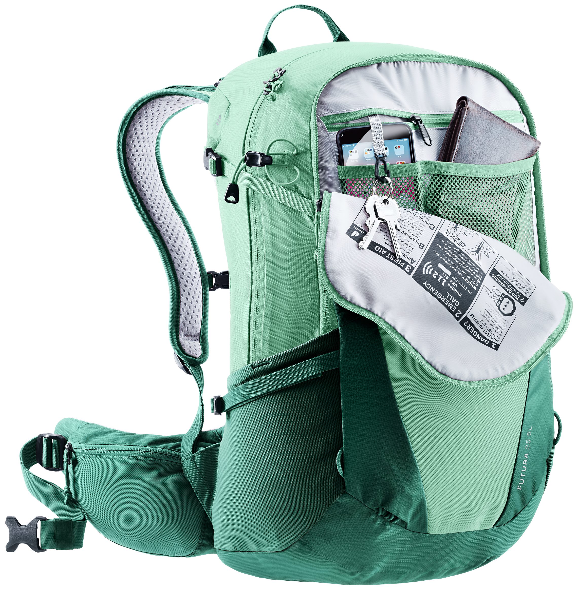 deuter Wanderrucksack FUTURA 25 L, inklusive Regenhülle, mit 2 Seitentaschen und Handyfach