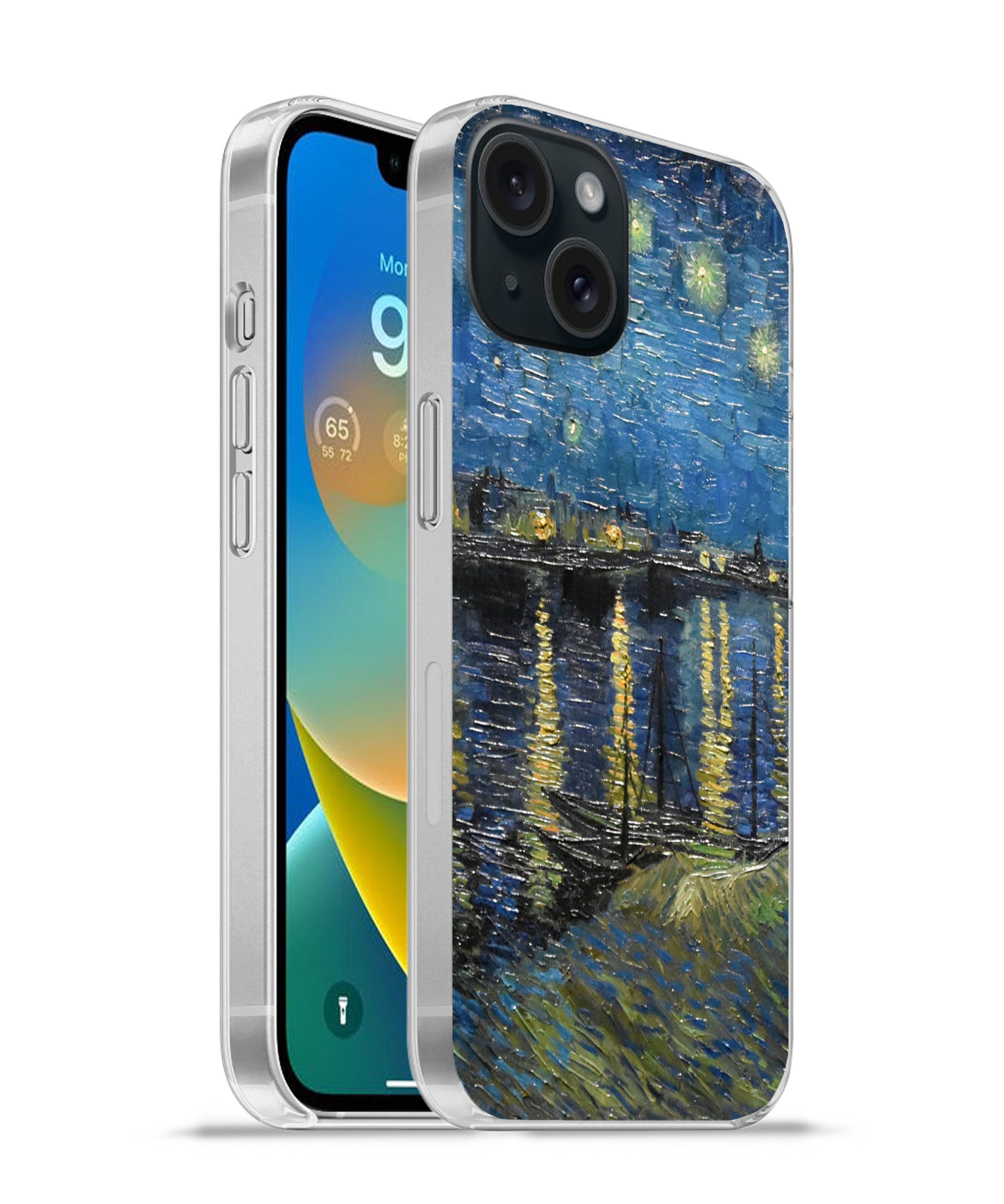 MuchoWow Handyhülle für Apple iPhone 15 Sternennacht über der Rhone - Van Gogh - Kunst, Smartphone-Bumper, Print, Handy Schutzhülle Dünn
