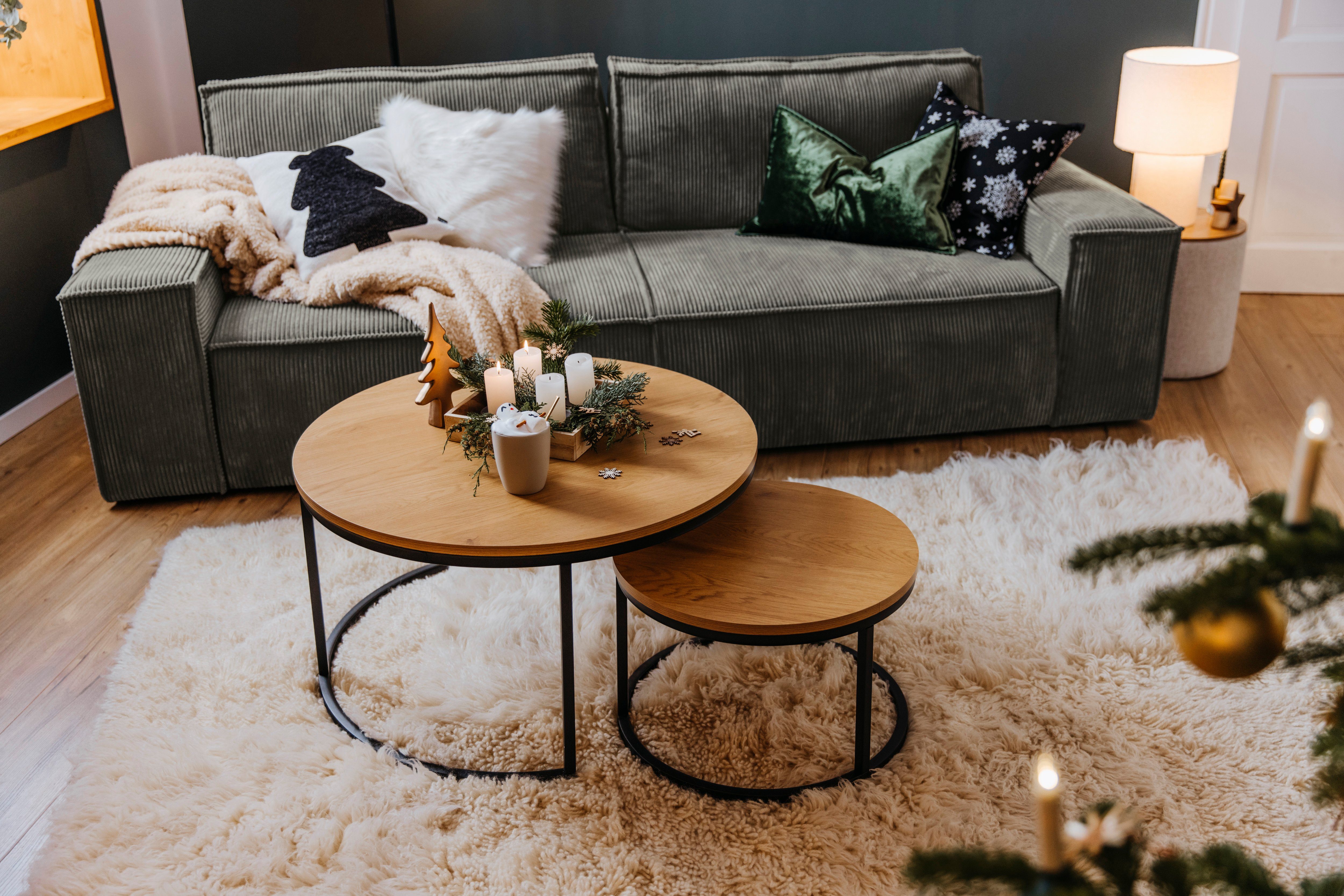 ACTONA GROUP Couchtisch Spiro, TOPSELLER! Rund, 2-teiliges Set, Moderner St günstig online kaufen